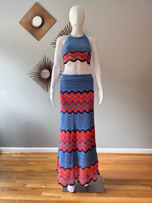 Zara - Conjunto Falda Larga De Ganchillo Edición Especial