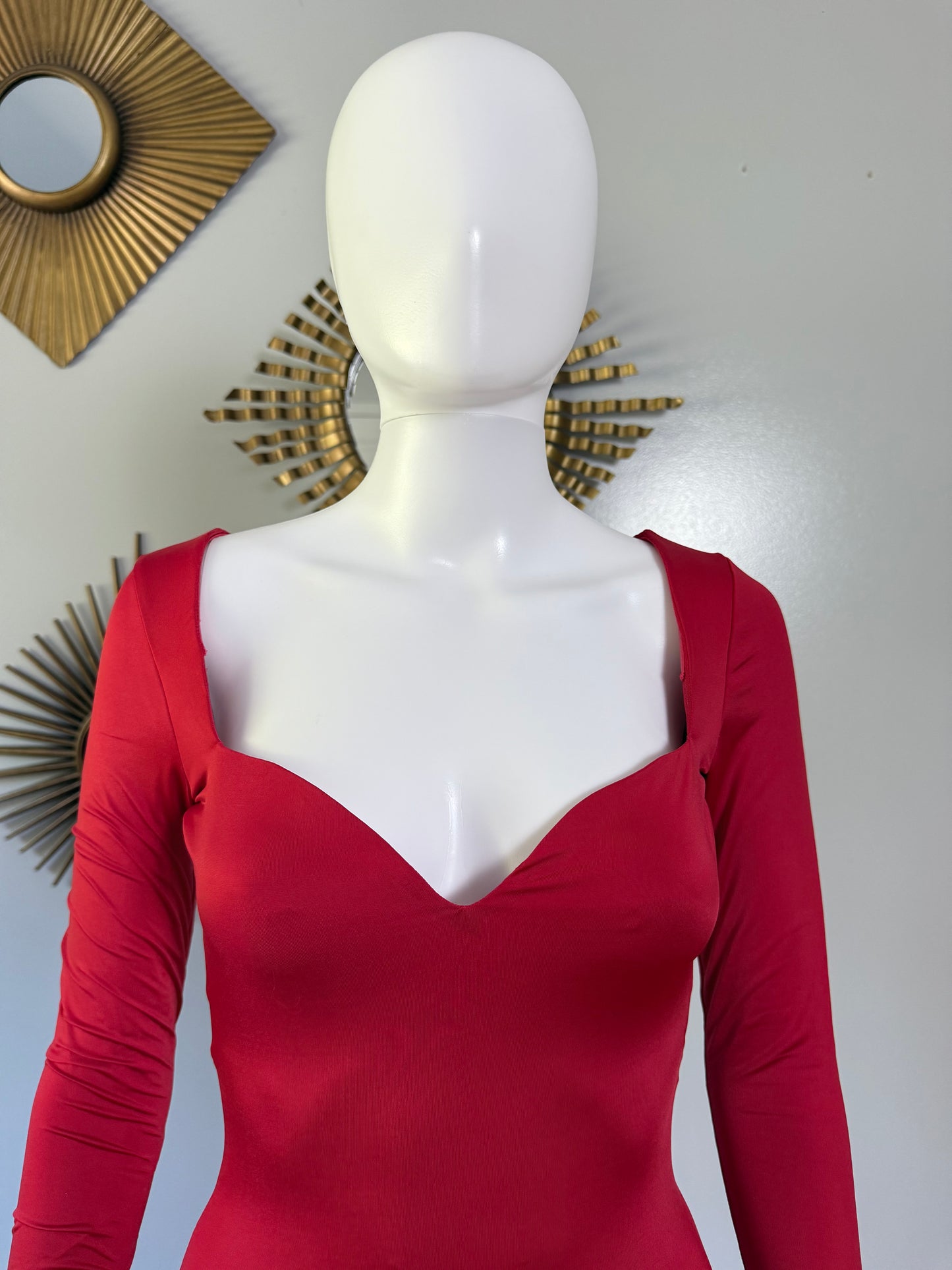 Oh Polly - Red Demelza Heart Mini Dress