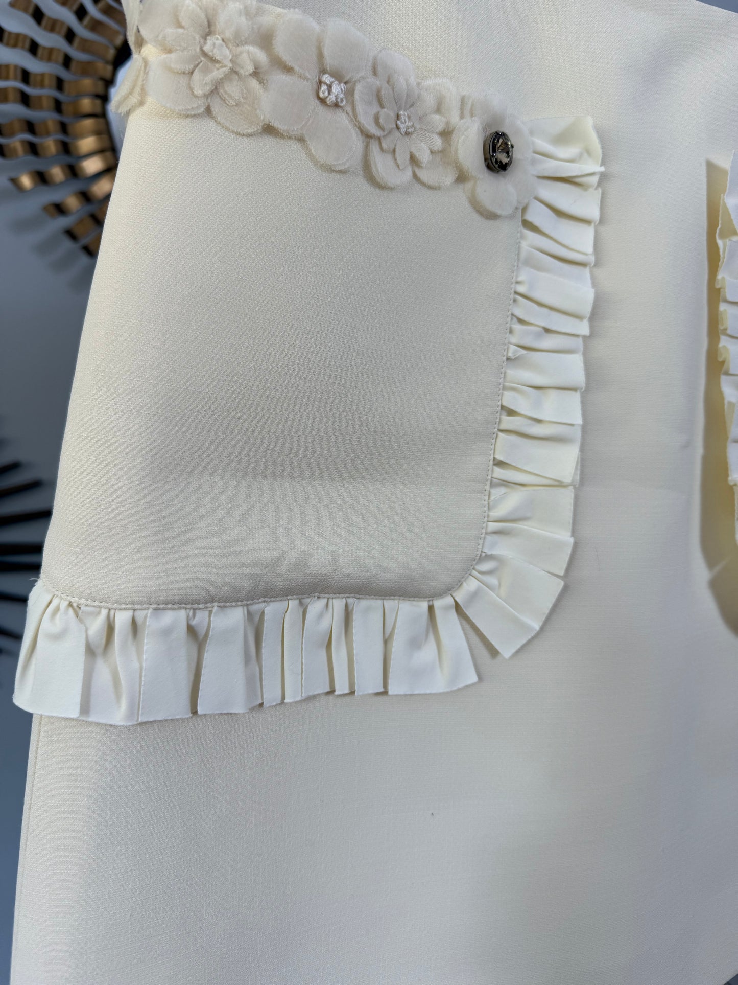 FENDI - Beige Floral Appliqué Skirt