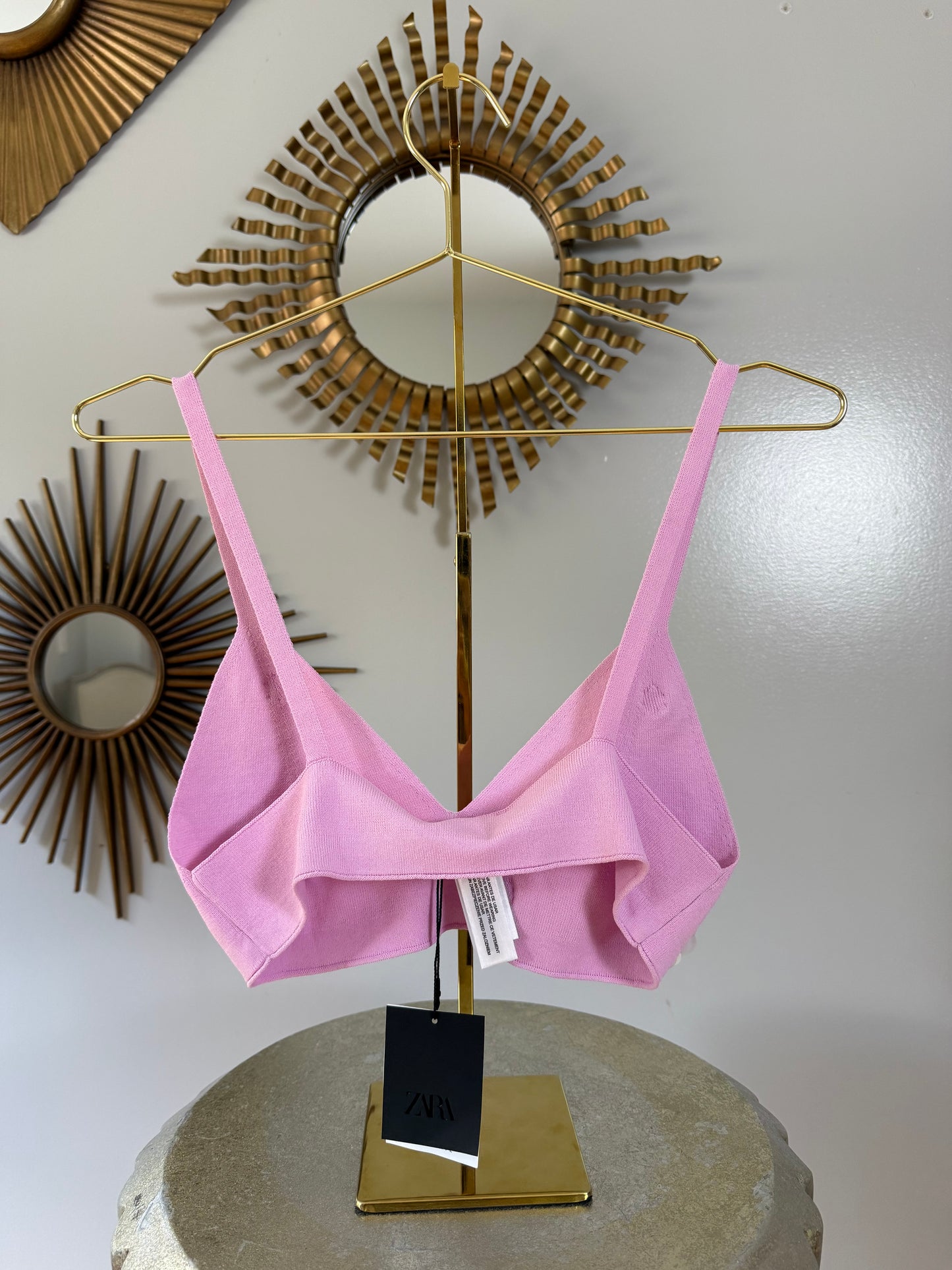 Zara - Pink Crop Top w/ Flowers