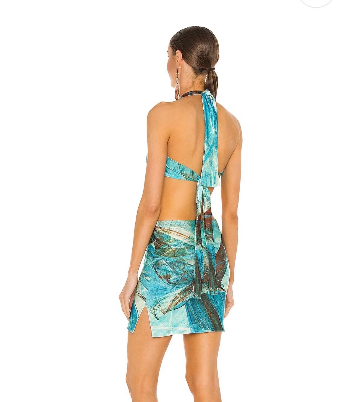 Farai London - Blue Gaia Mini Dress
