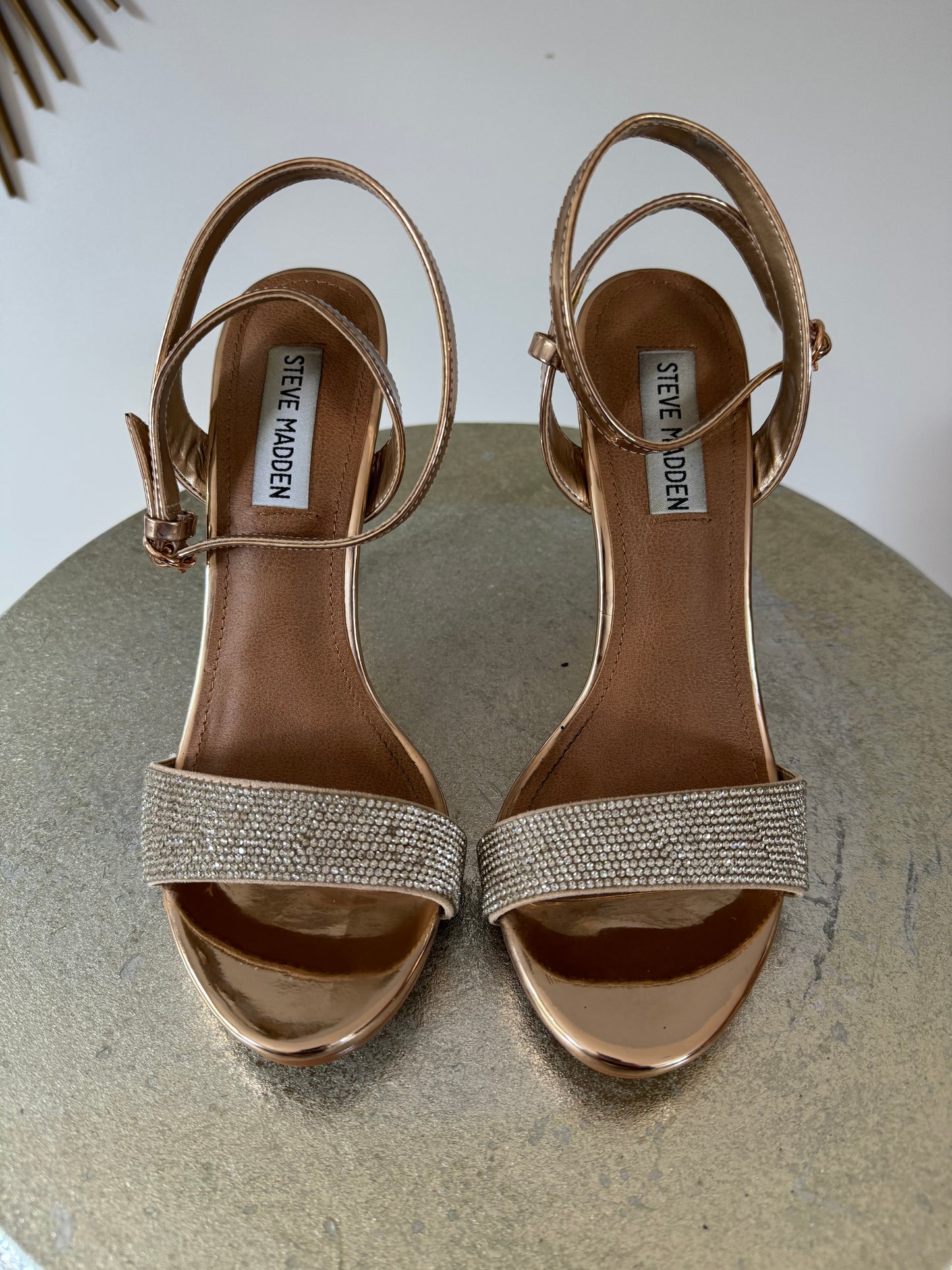 Steve Madden - Rose Gold Rhinestone Embellished Heels