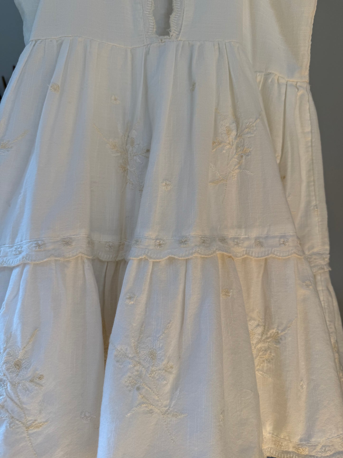 Urban Outfitters- Beige Hanna Embroidered Dress