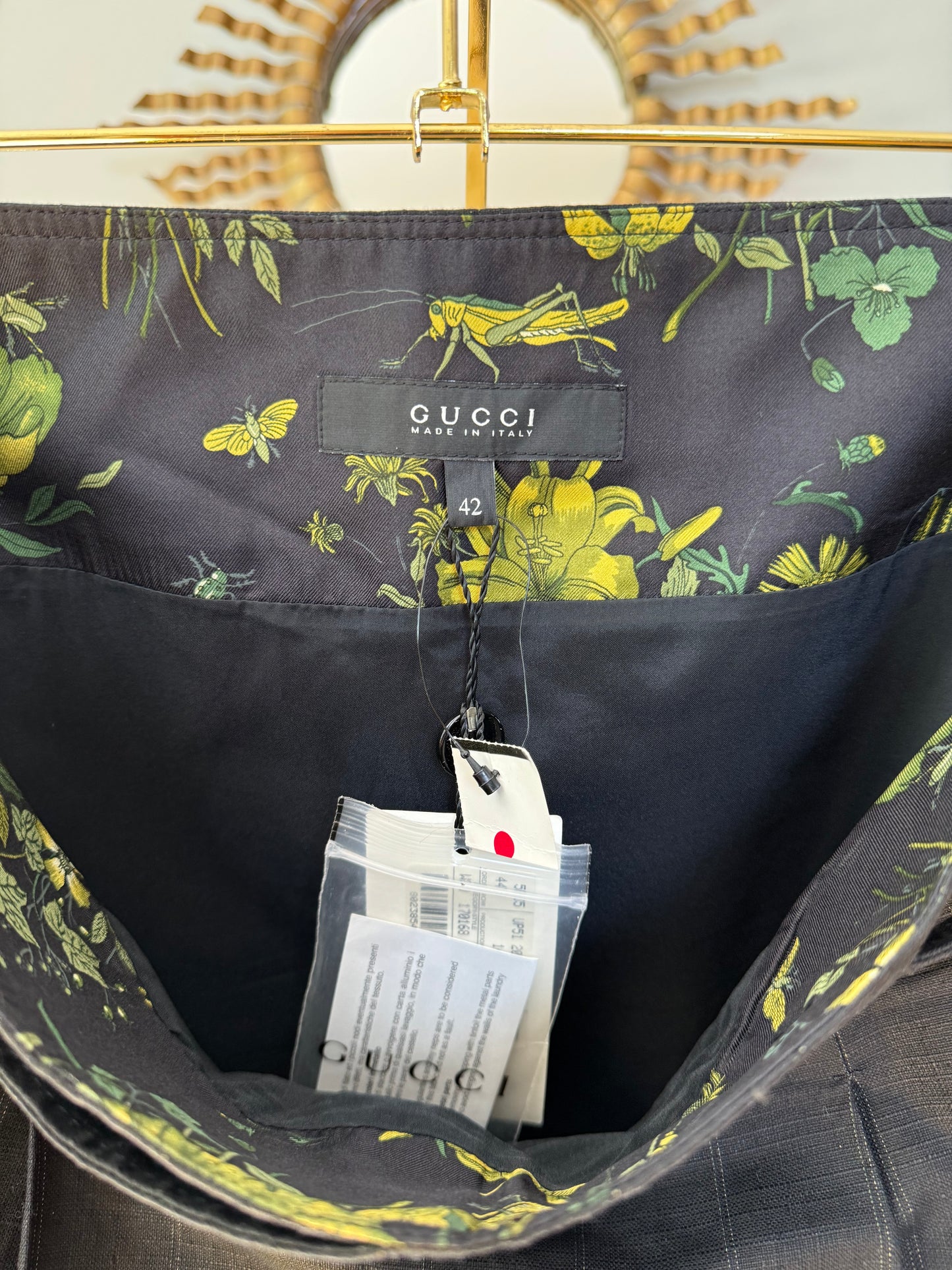 GUCCI - Black Pinstriped Pleated Mini Skirt