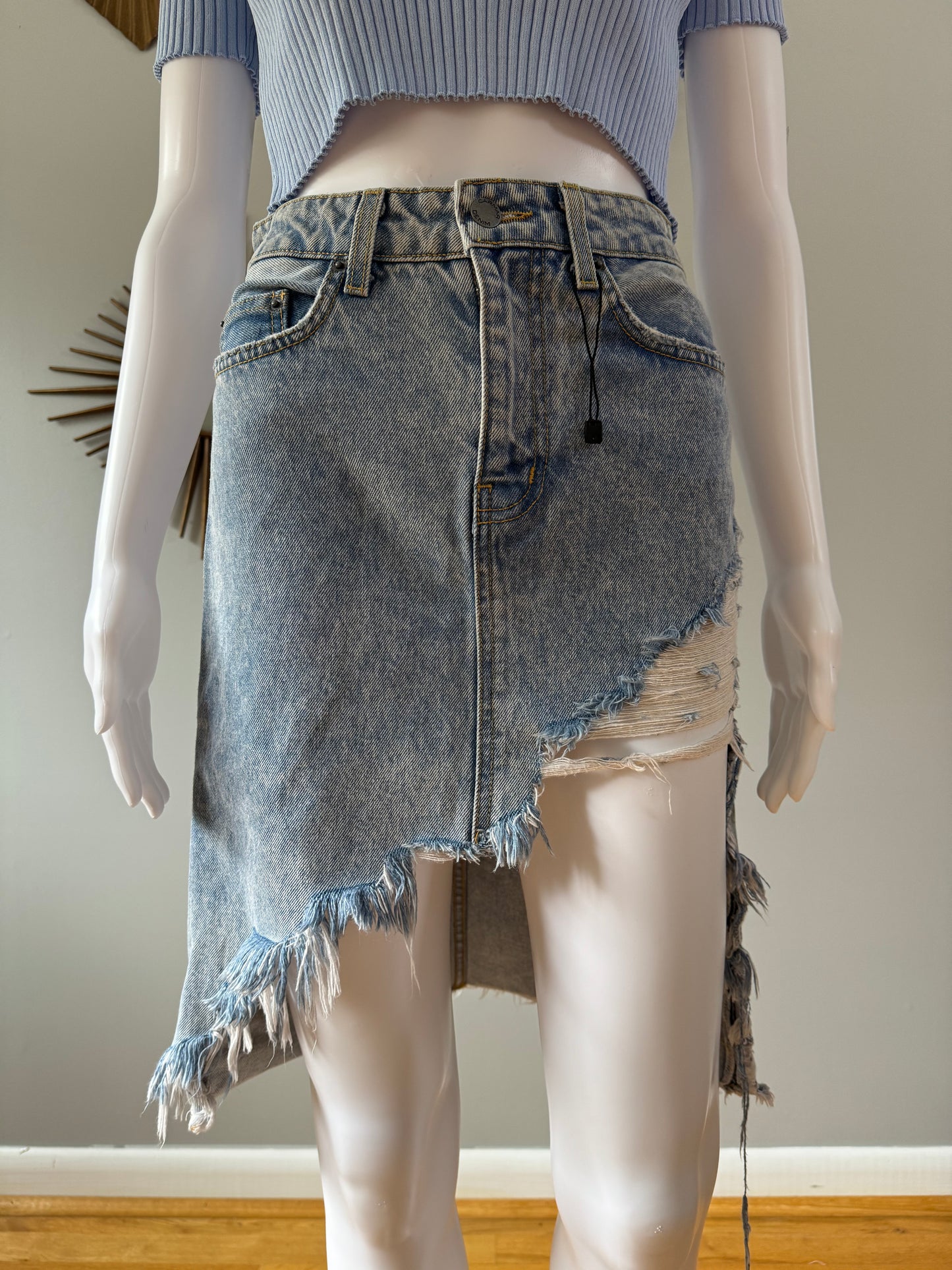 Carmar - Blue Iras High Cutout Denim Skirt