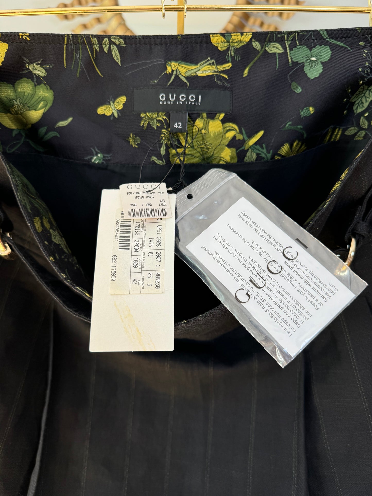 GUCCI - Black Pinstriped Pleated Mini Skirt
