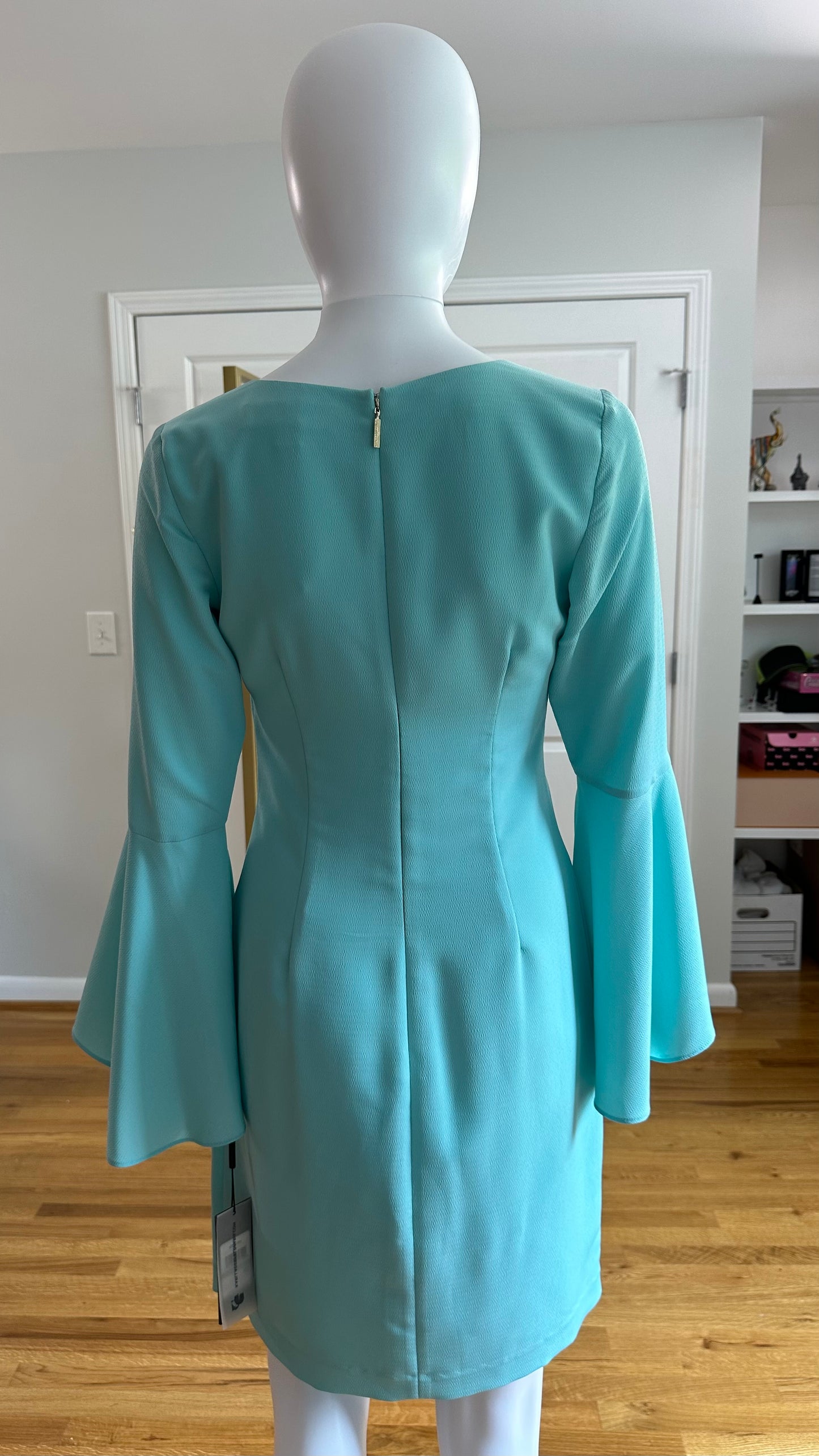 Karl Lagerfeld - Aqua Midi Dress w/ Bell Sleeves