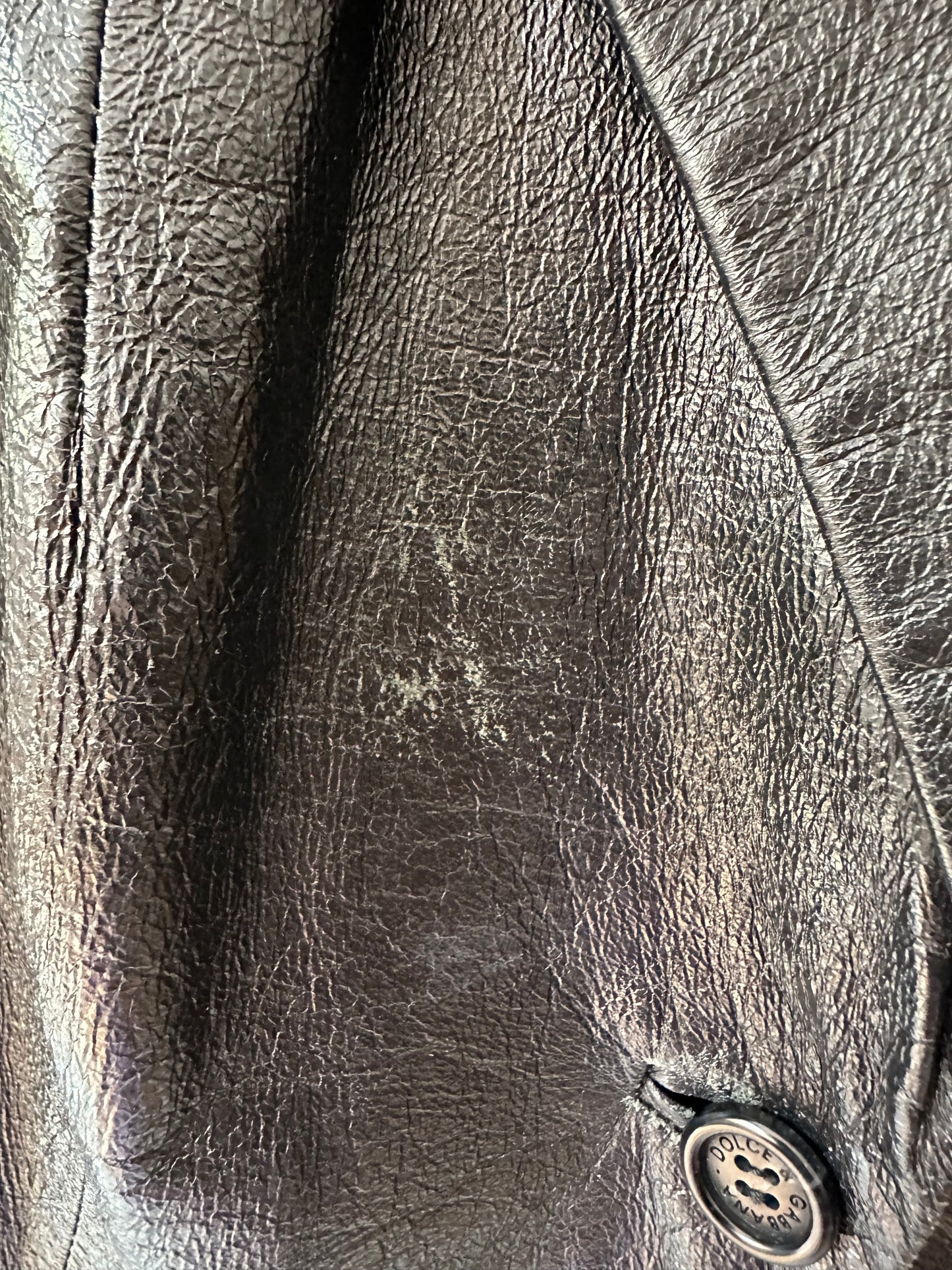 Dolce & Gabbana - Vintage Black Leather 3 Button Blazer