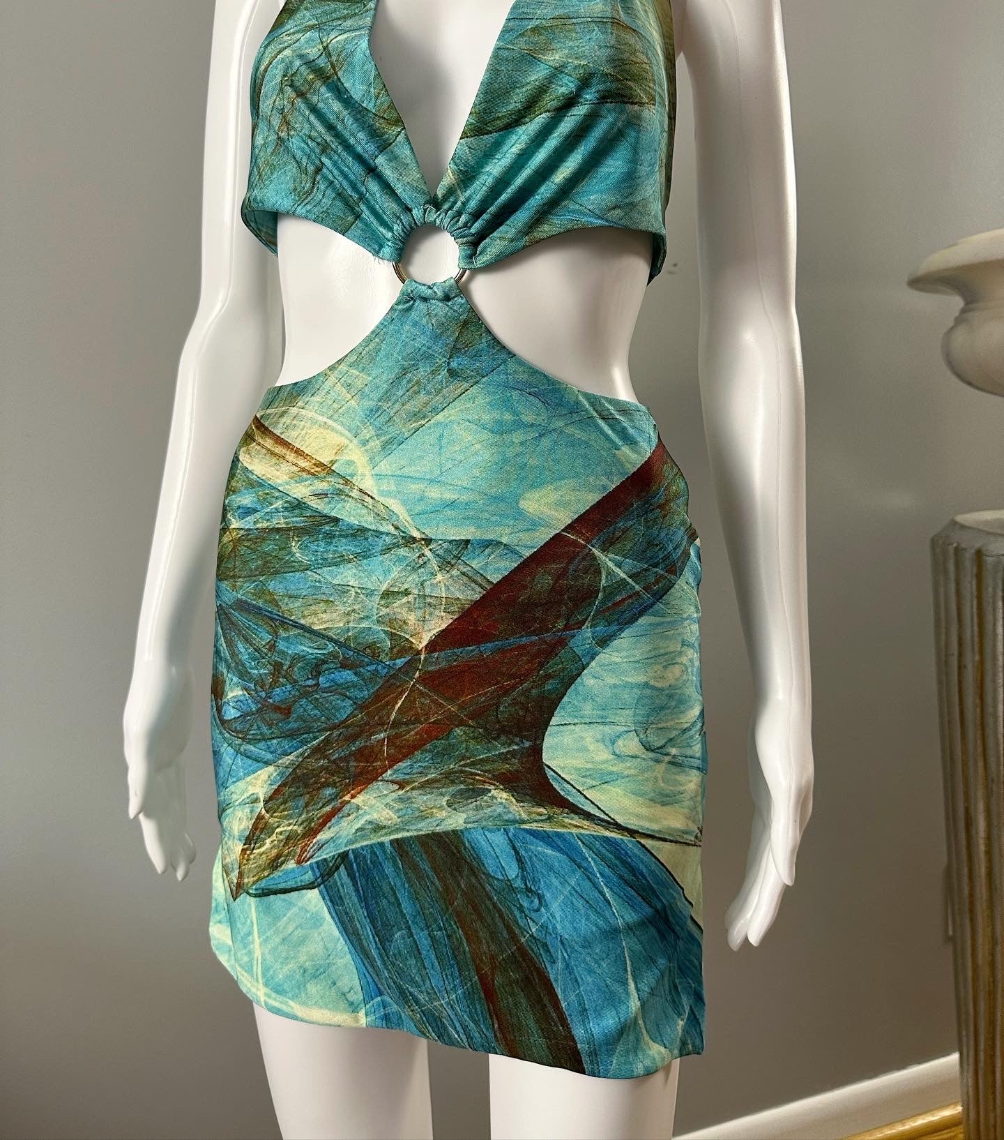 Farai London - Blue Gaia Mini Dress
