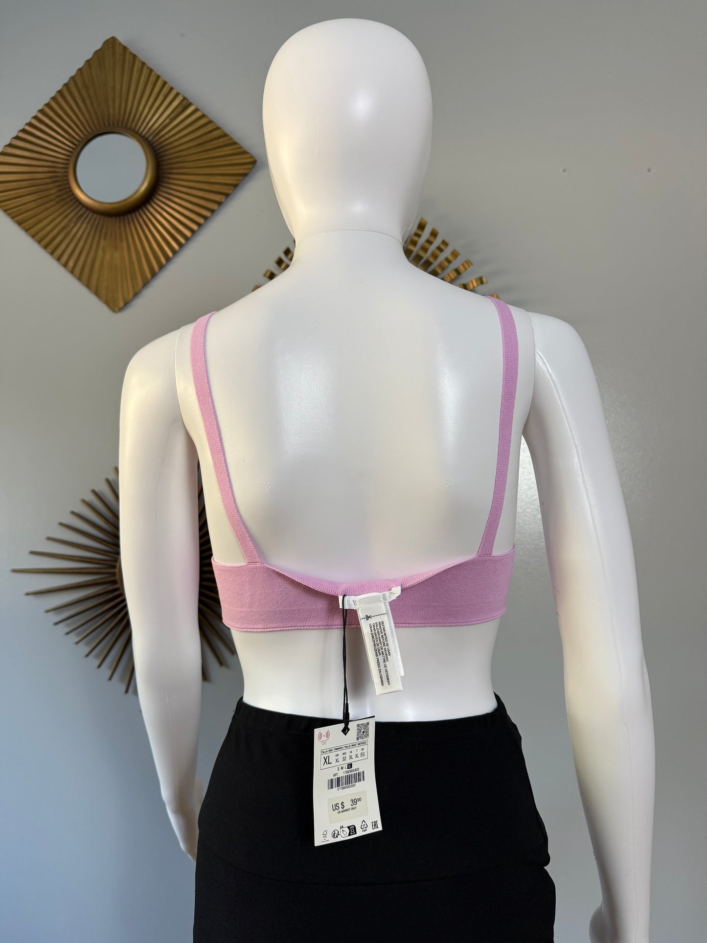 Zara - Pink Crop Top w/ Flowers