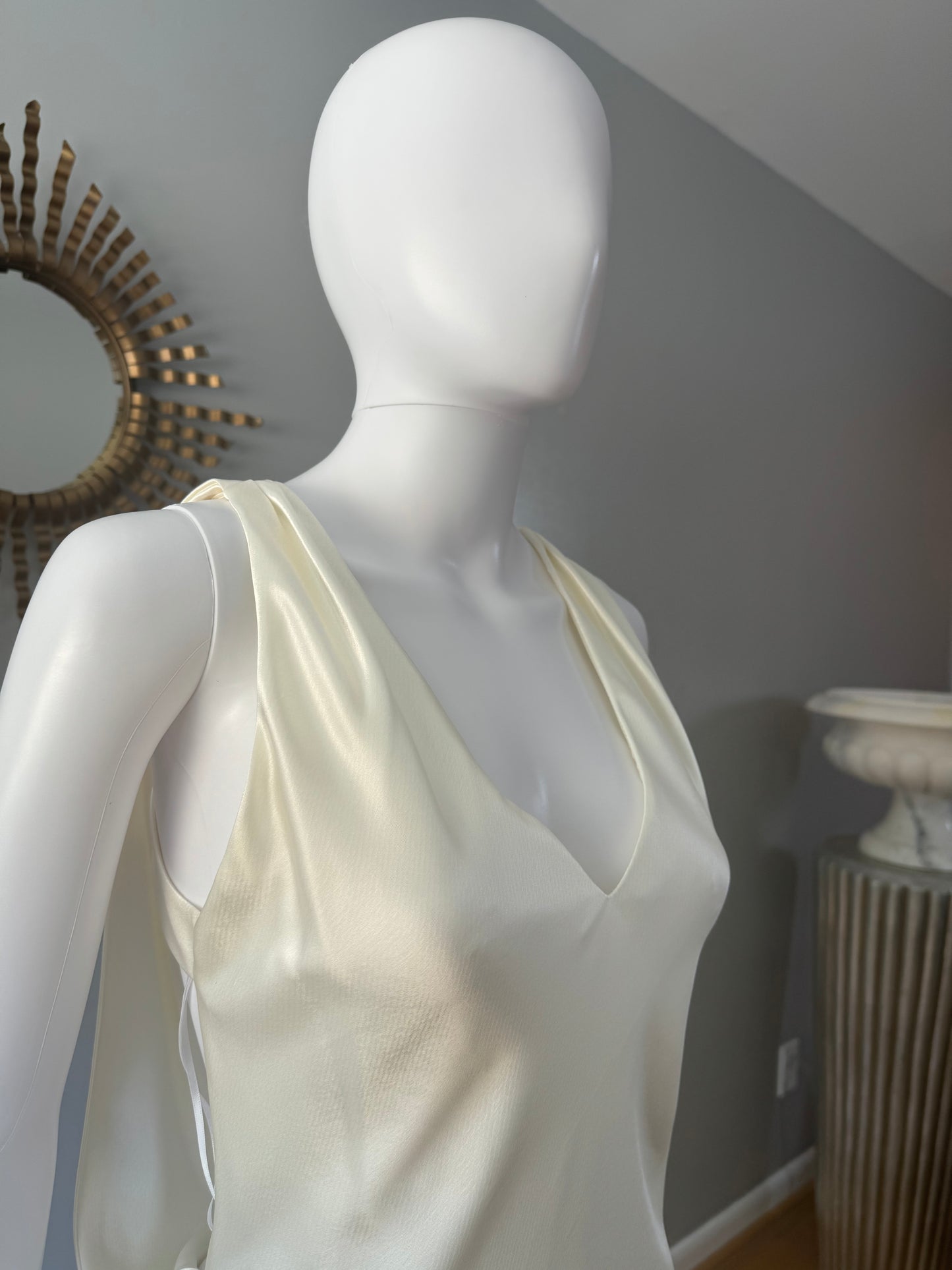 A.B.S by Allen Schwartz - Ivory Gown w/ Open Back-Chic Couture Closet ATL