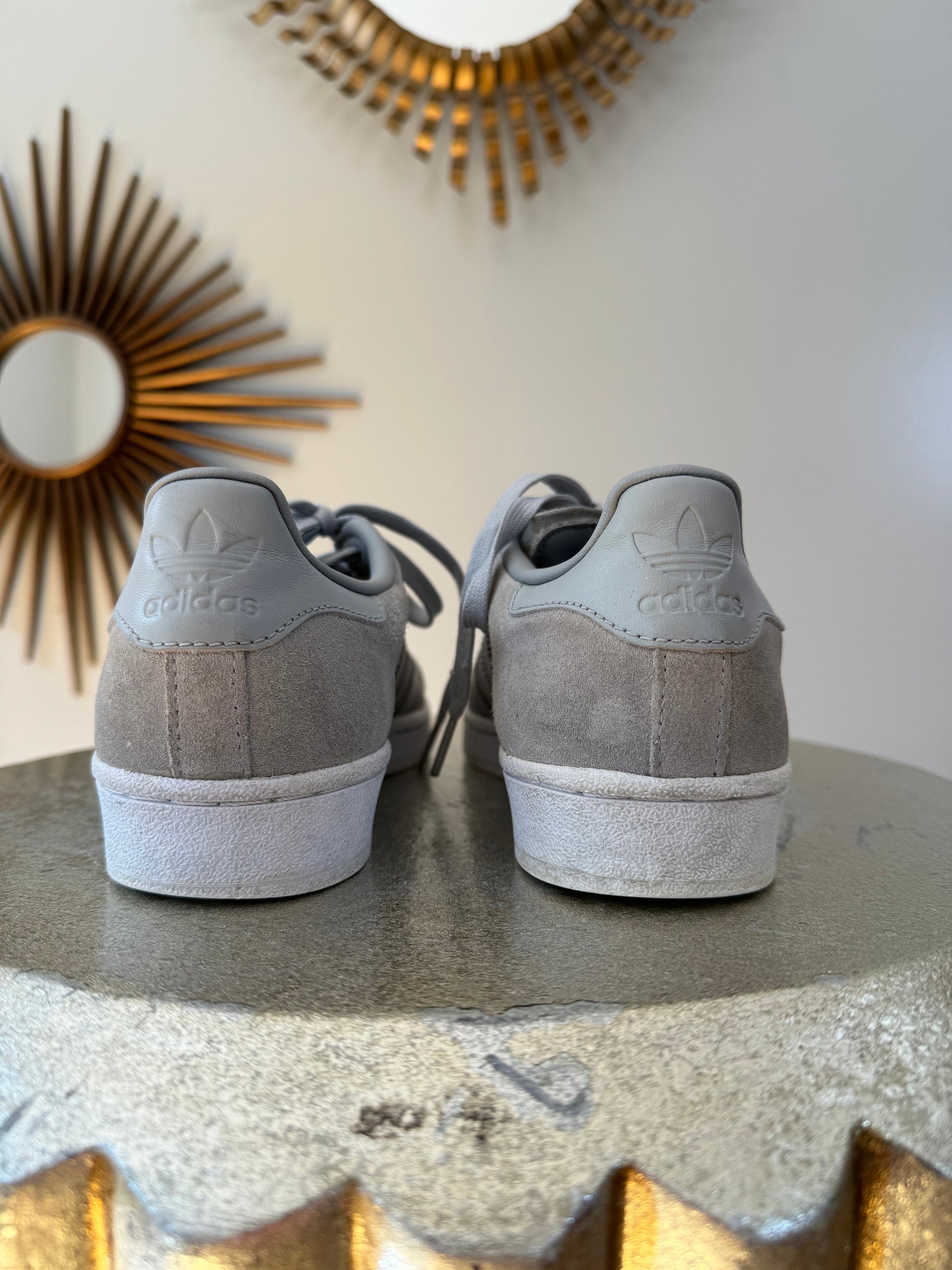 Adidas - Grey Suede Superstar Sneakers-Chic Couture Closet ATL