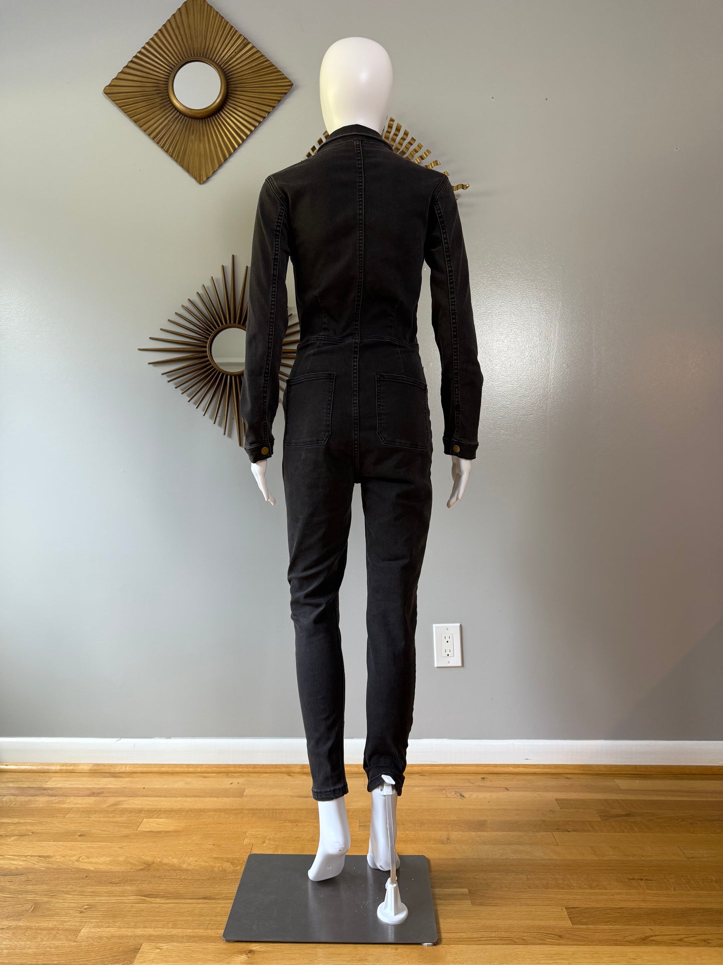 Free People - Black Denim Lennox Jumpsuit