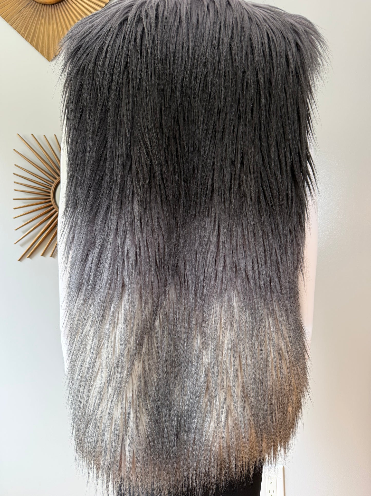 Melissa Paige - Grey Ombre Faux Fur Long Vest