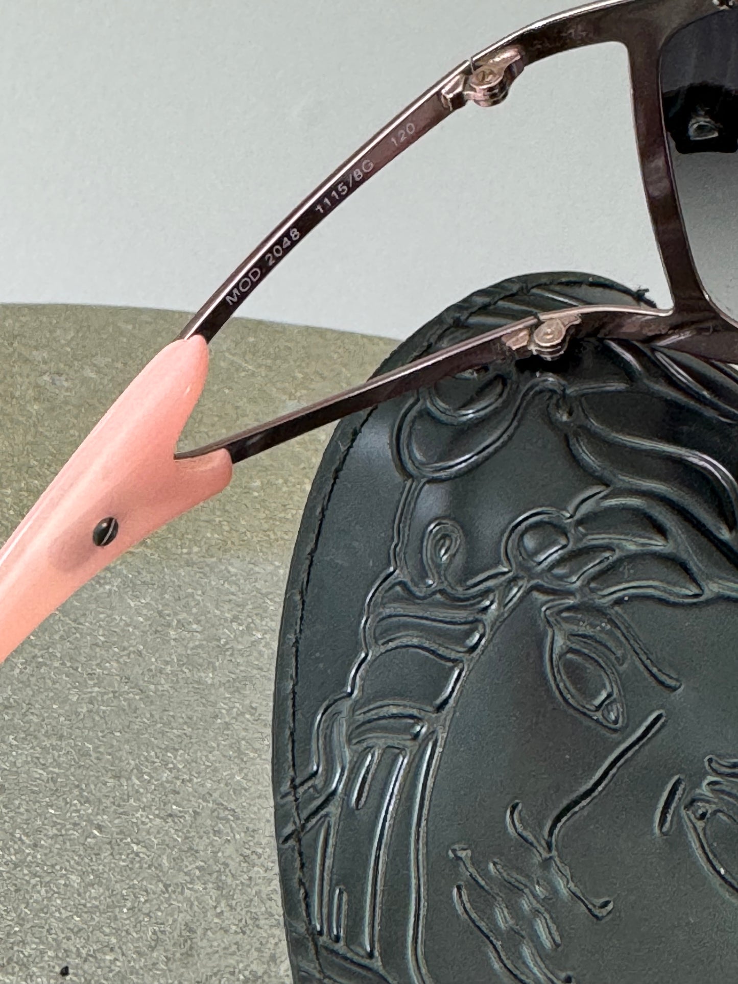VERSACE - Pink Vintage Shield Sunglasses