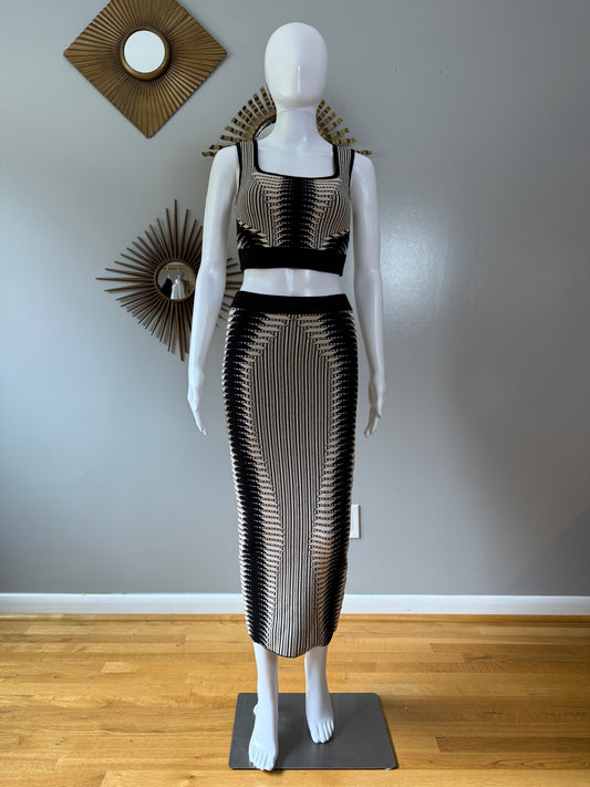 Fashion Nova - Black Bandage Skirt Set
