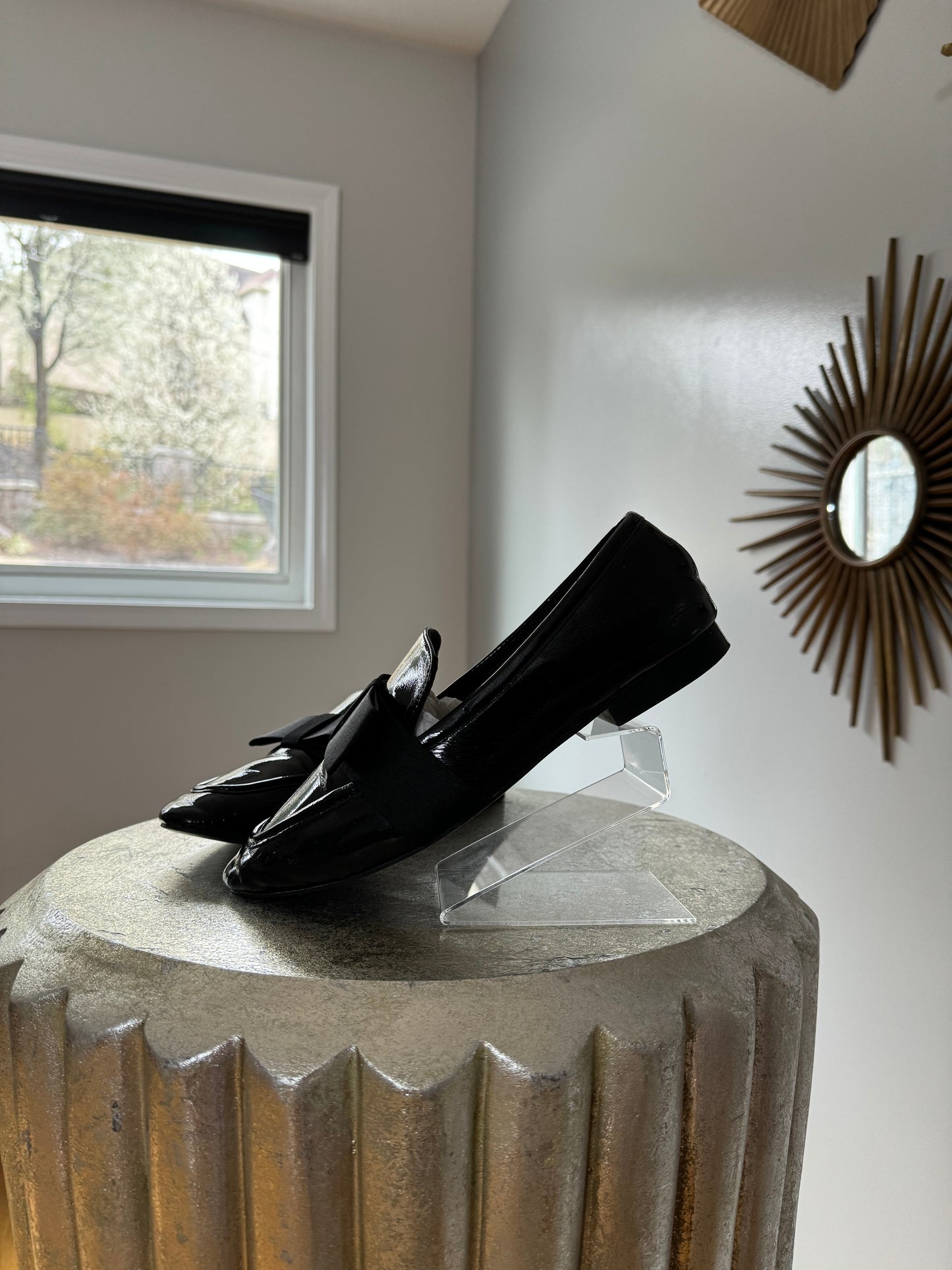 ZARA - Black Bow Patent Leather Loafers