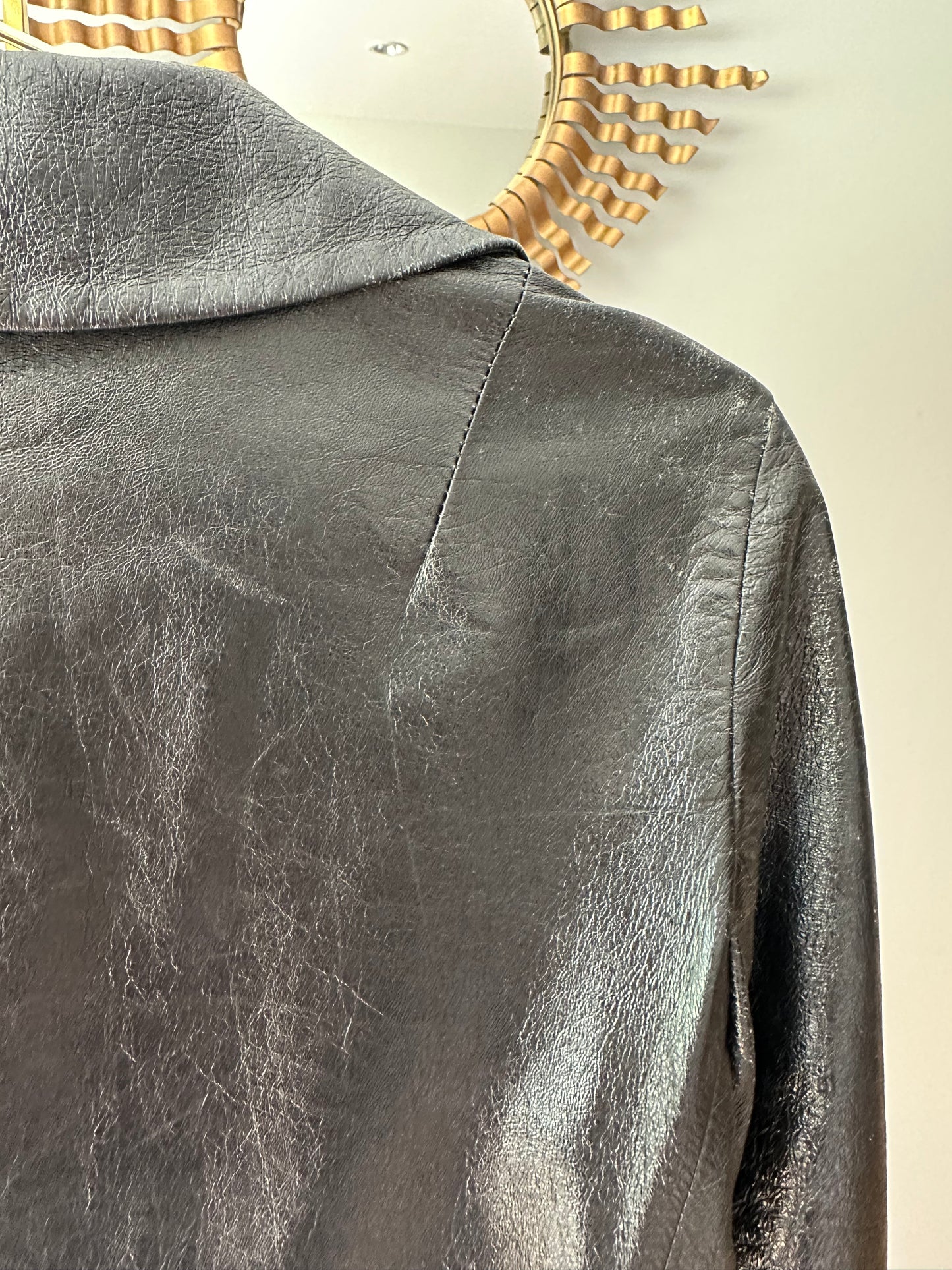 Dolce & Gabbana - Vintage Black Leather 3 Button Blazer