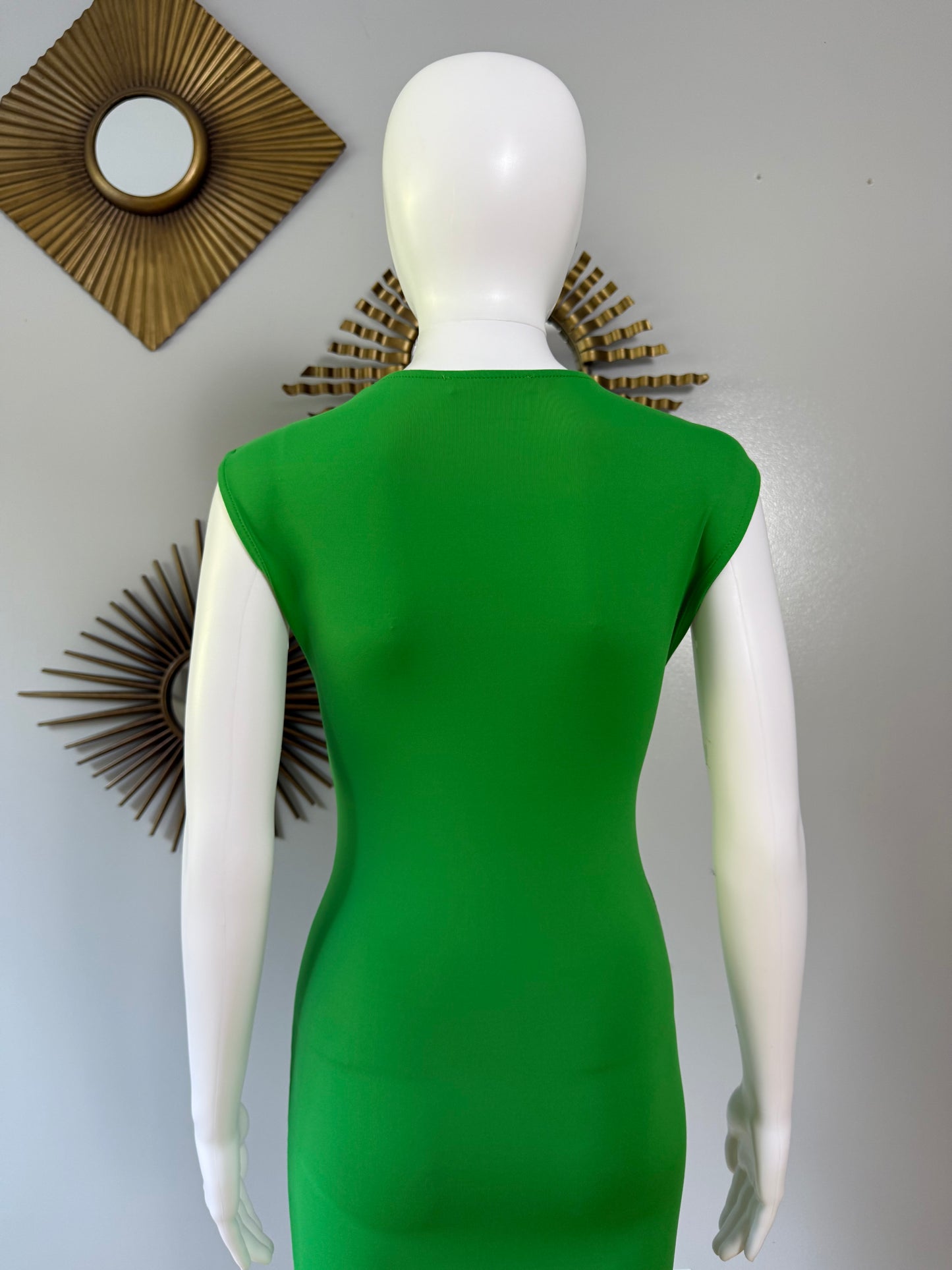 Zara - Green Cutout Midi Dress
