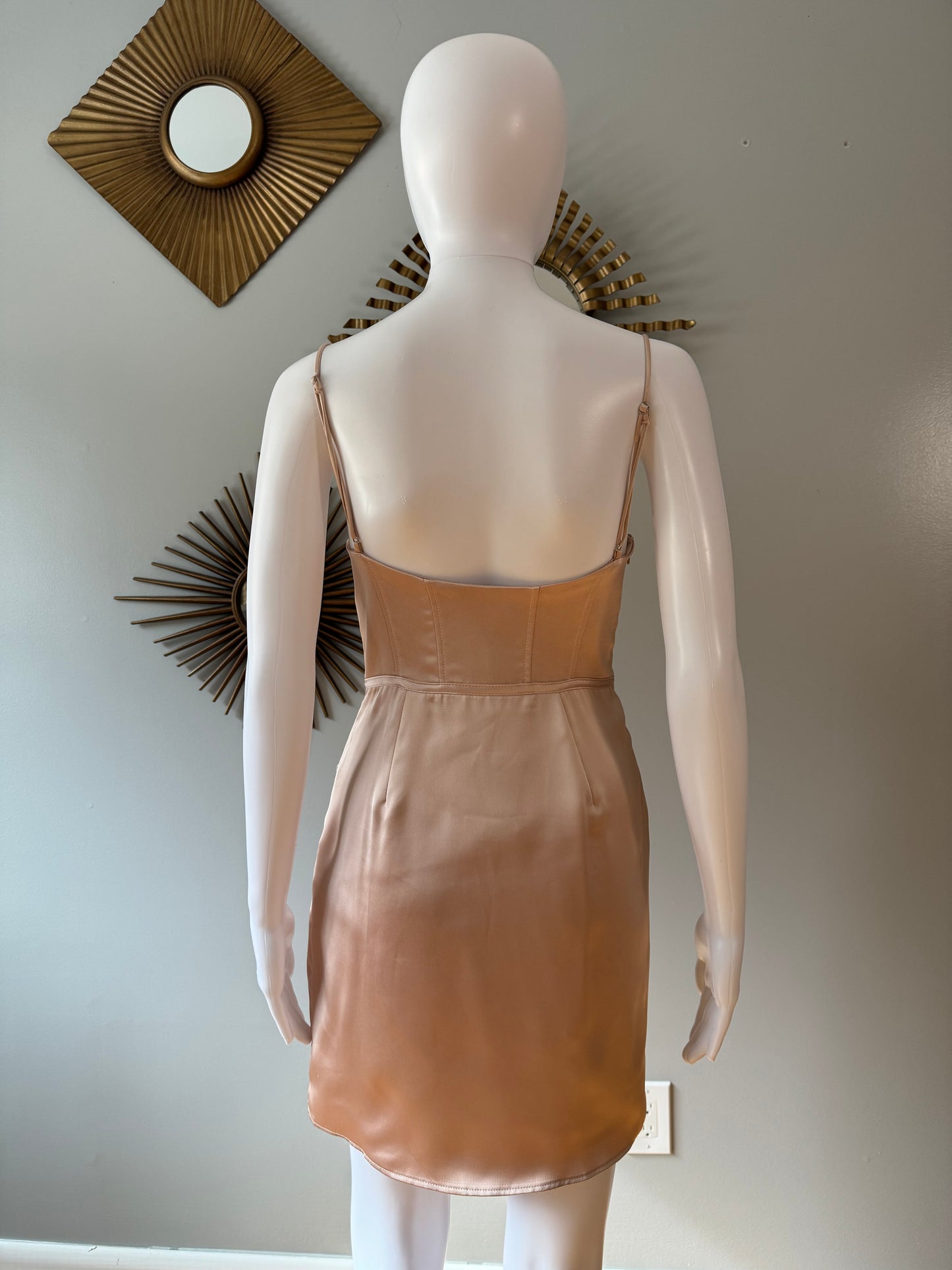 ZARA - Champagne Corset Top Mini Dress