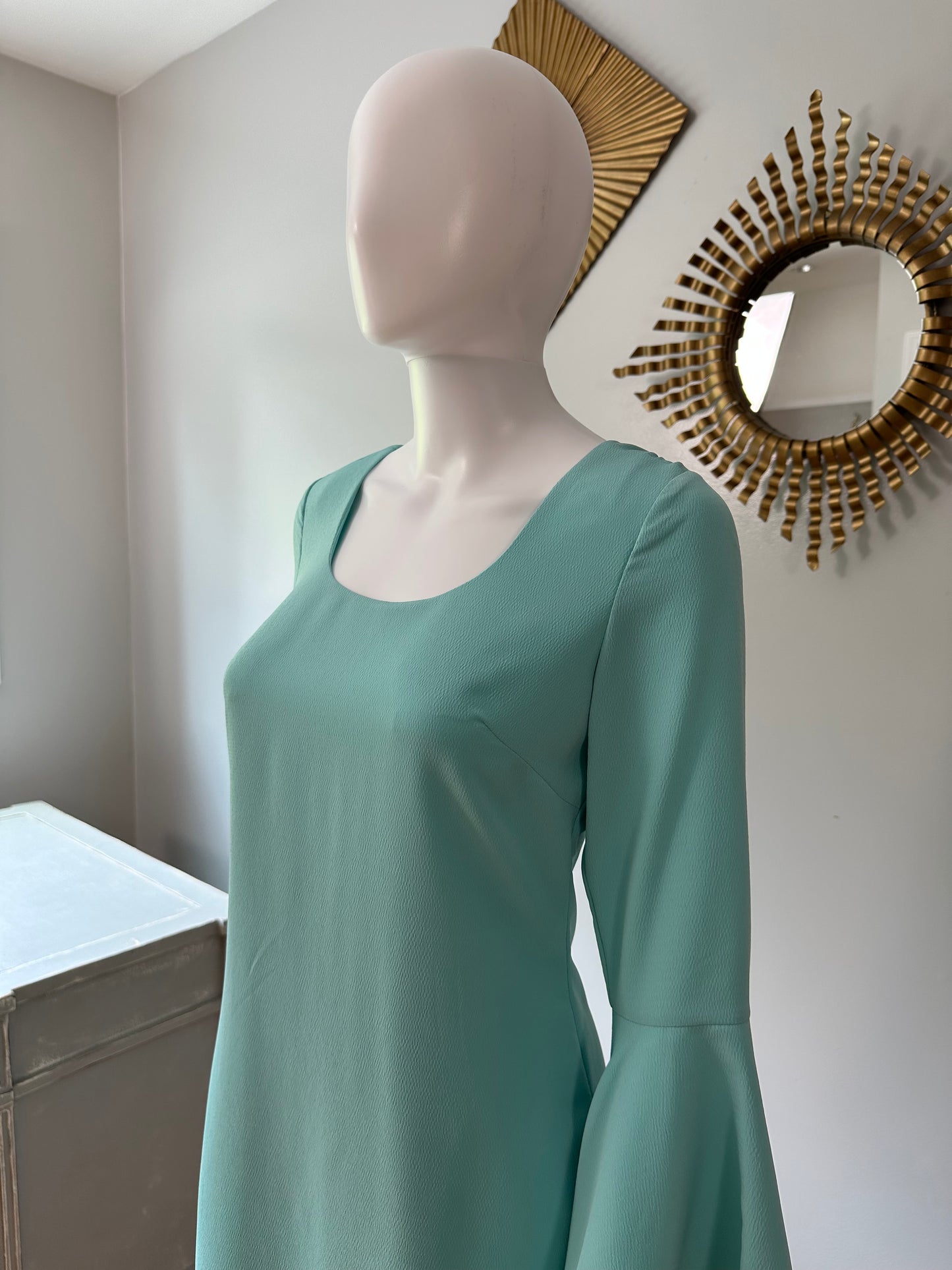 Karl Lagerfeld - Aqua Midi Dress w/ Bell Sleeves