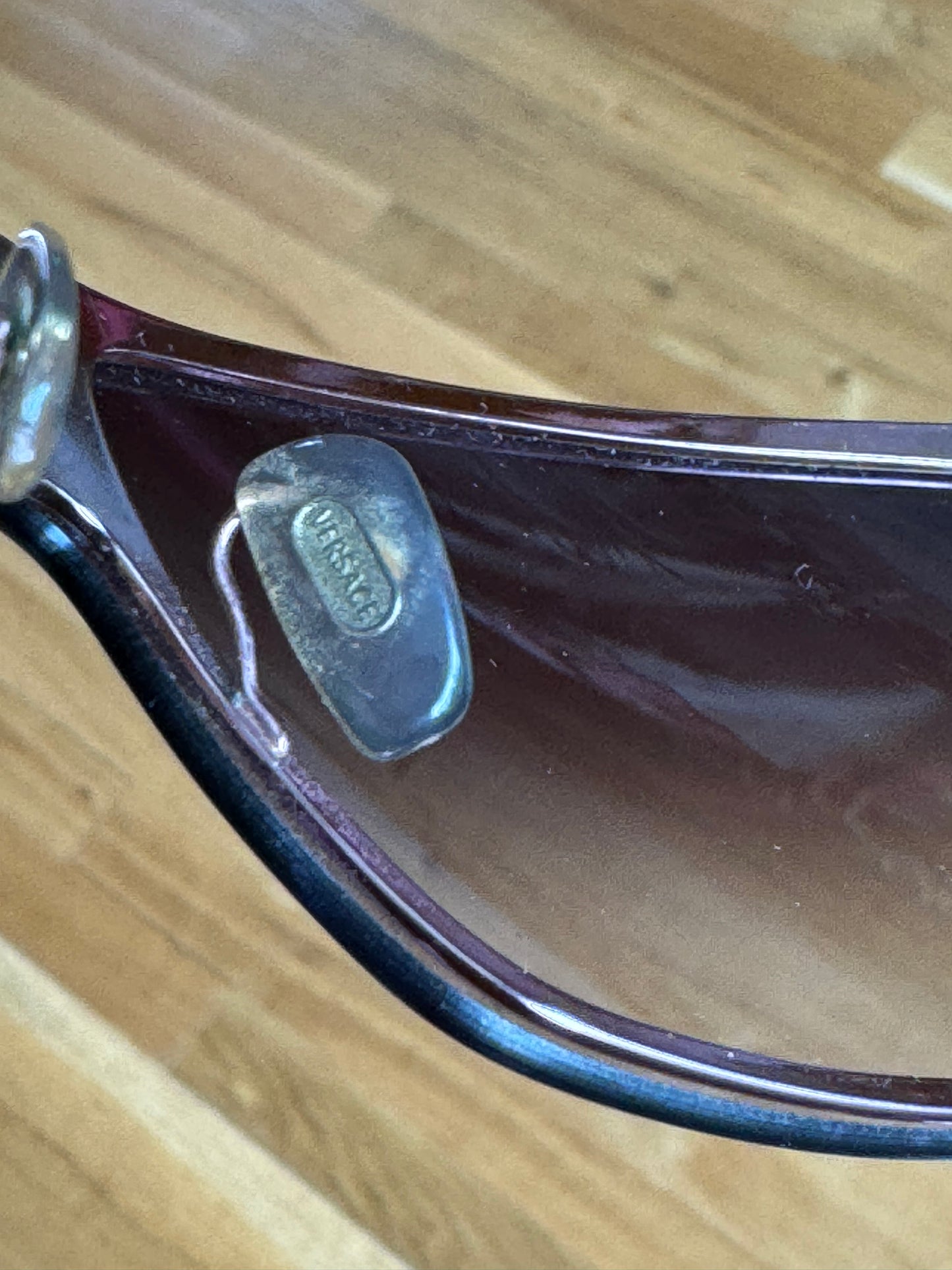 VERSACE - Pink Vintage Shield Sunglasses