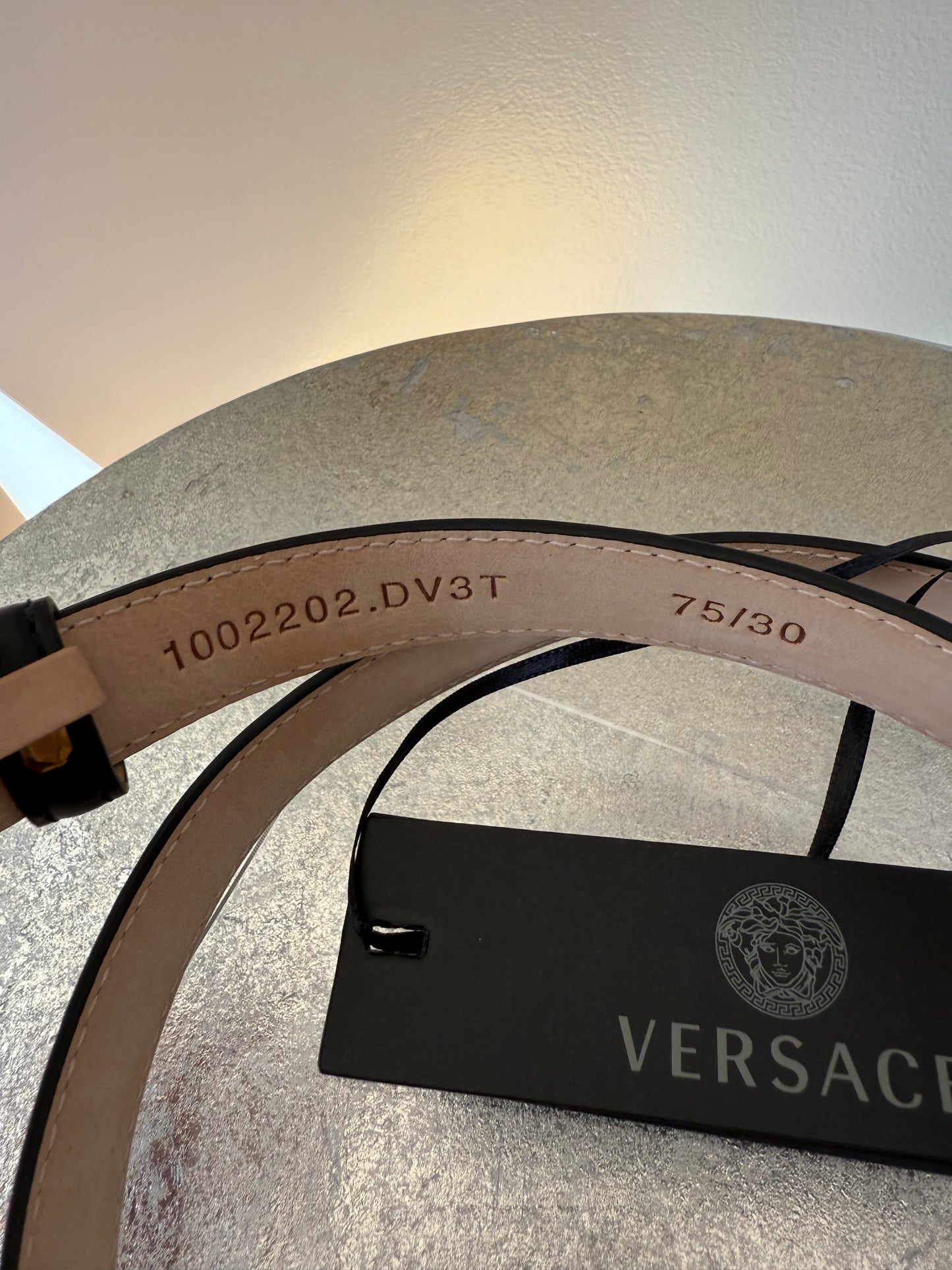 Versace - Black Slim Leather Belt