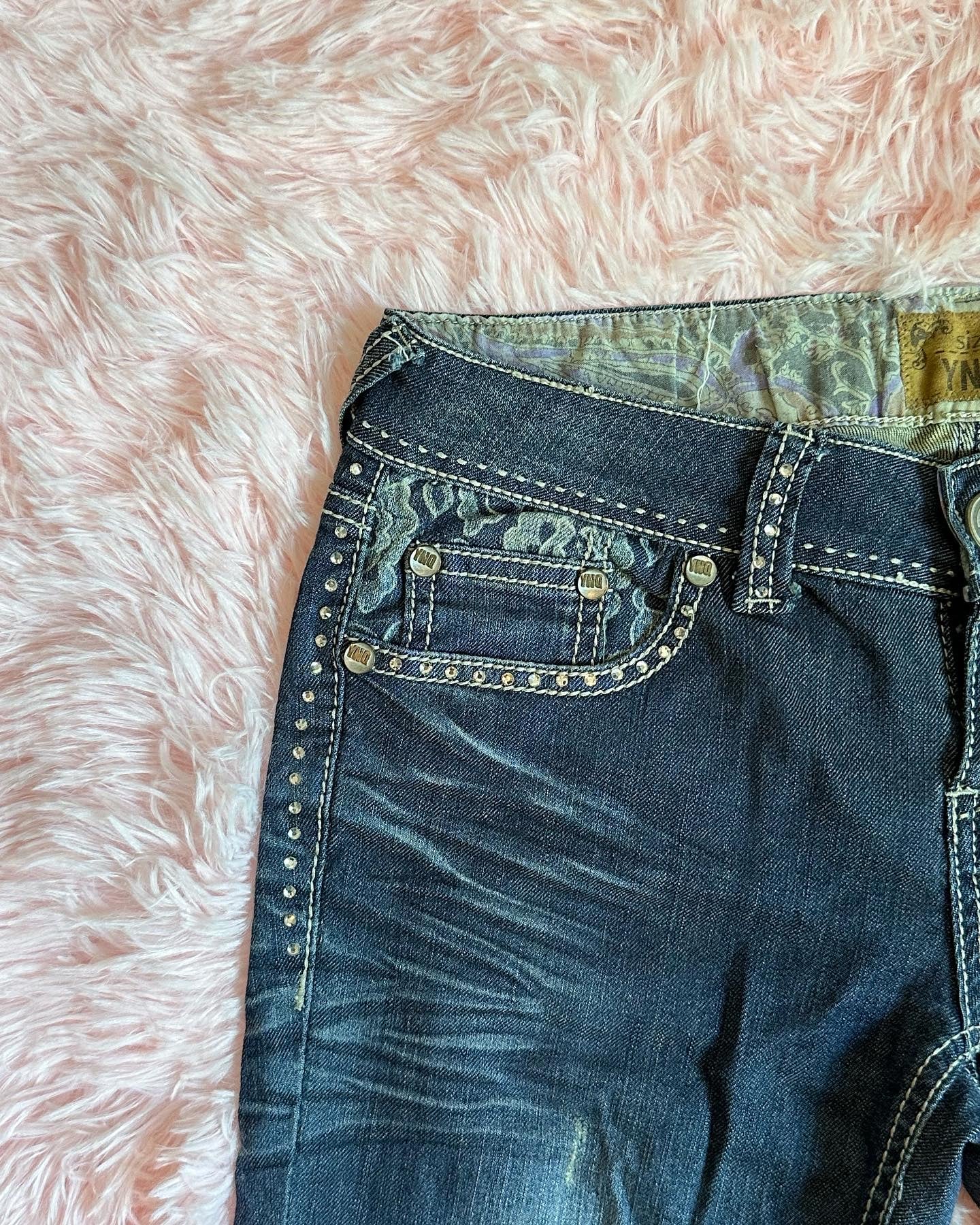 YNQ - Blue Jeans w/ Rhinestone Embellishments.