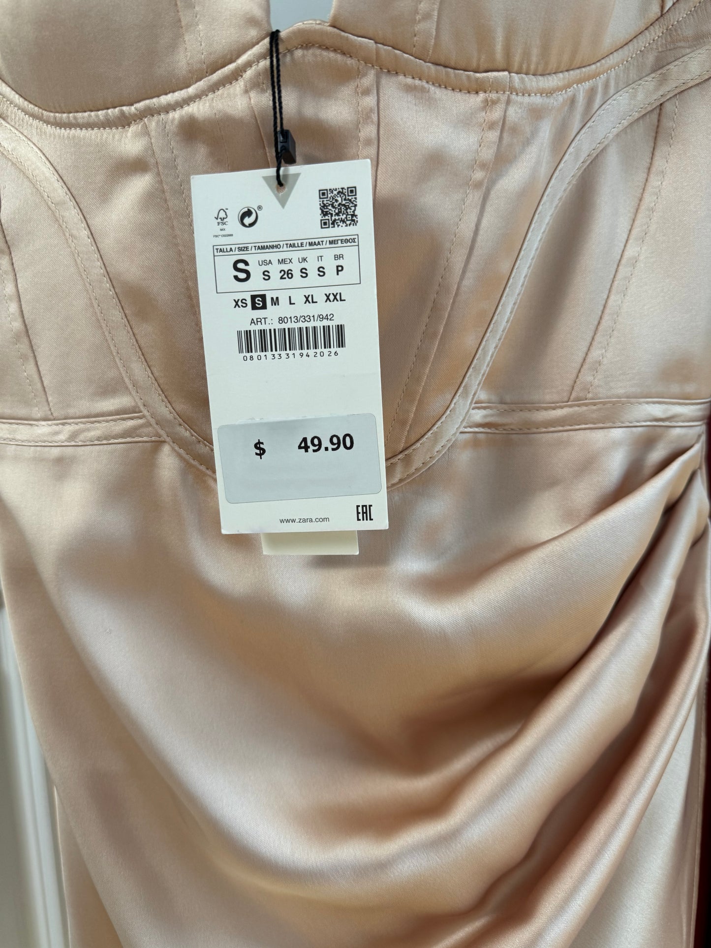 ZARA - Champagne Corset Top Mini Dress