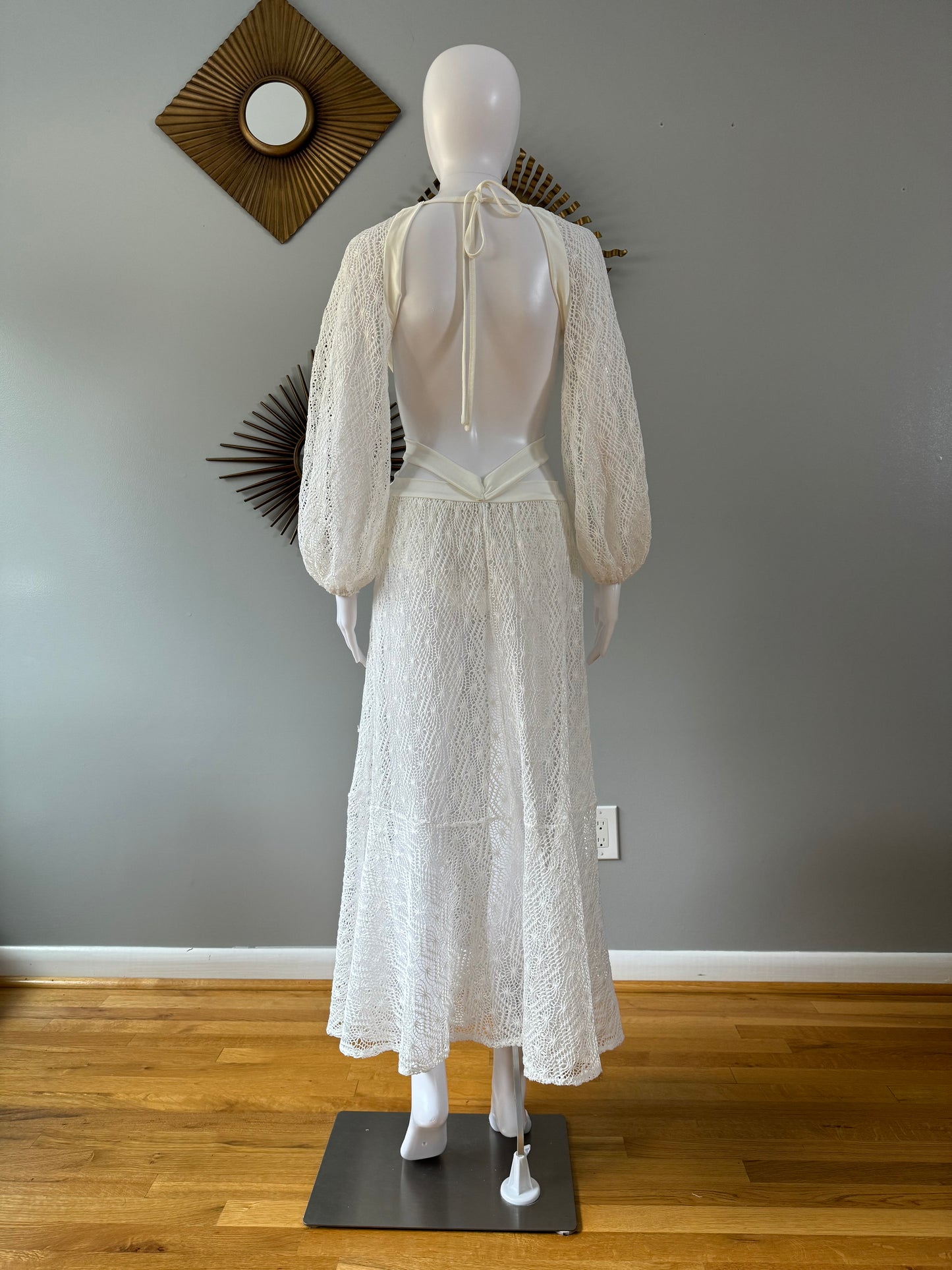 SHEIN - White Lace Cutout Maxi Dress