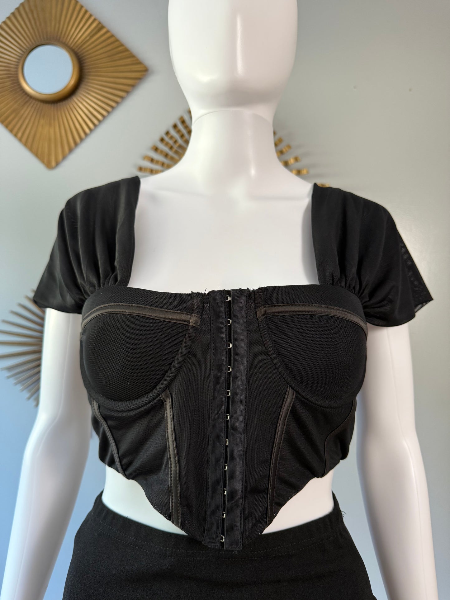 12th Tribe - Black Corset Top