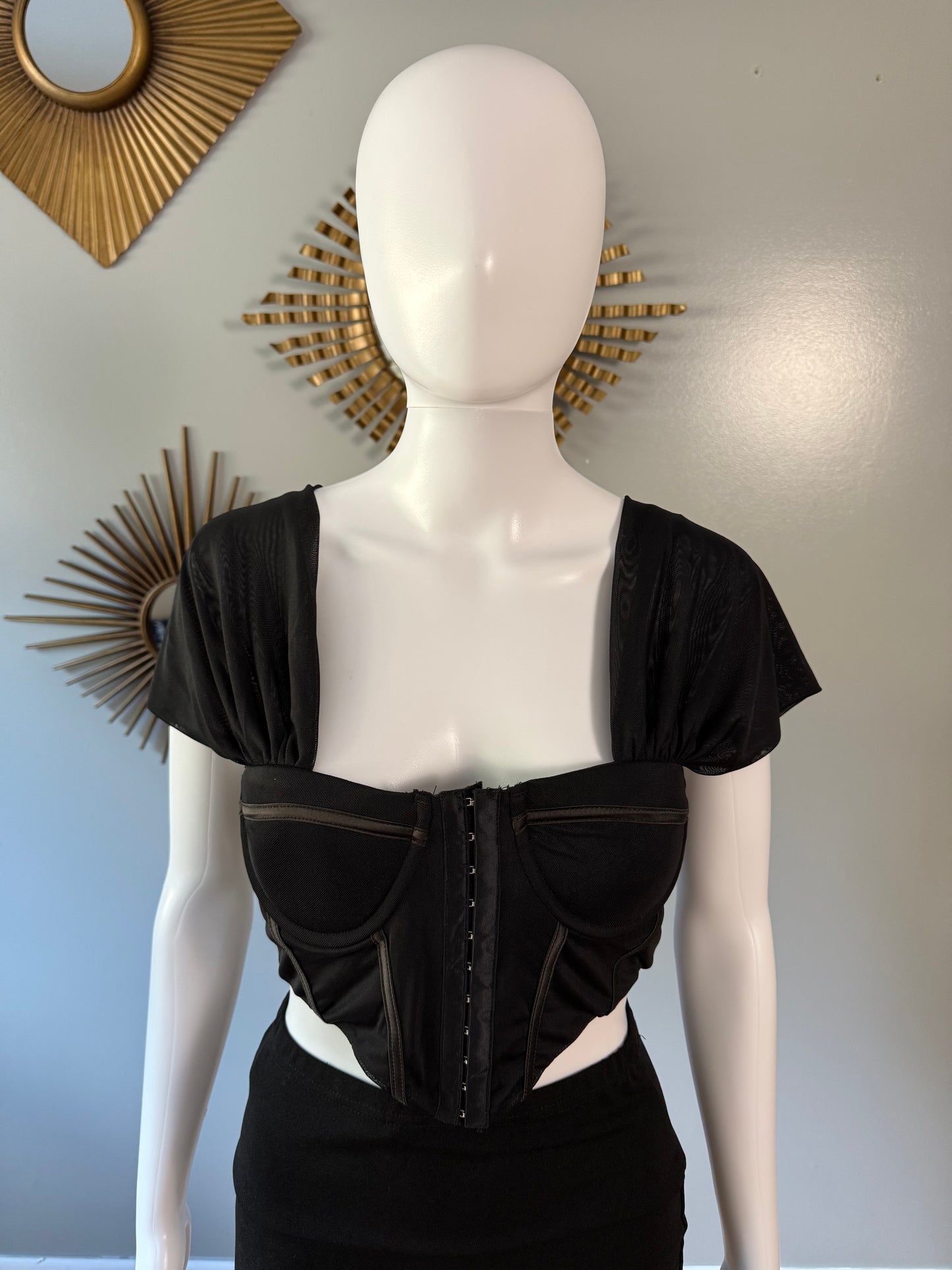 12th Tribe - Black Corset Top