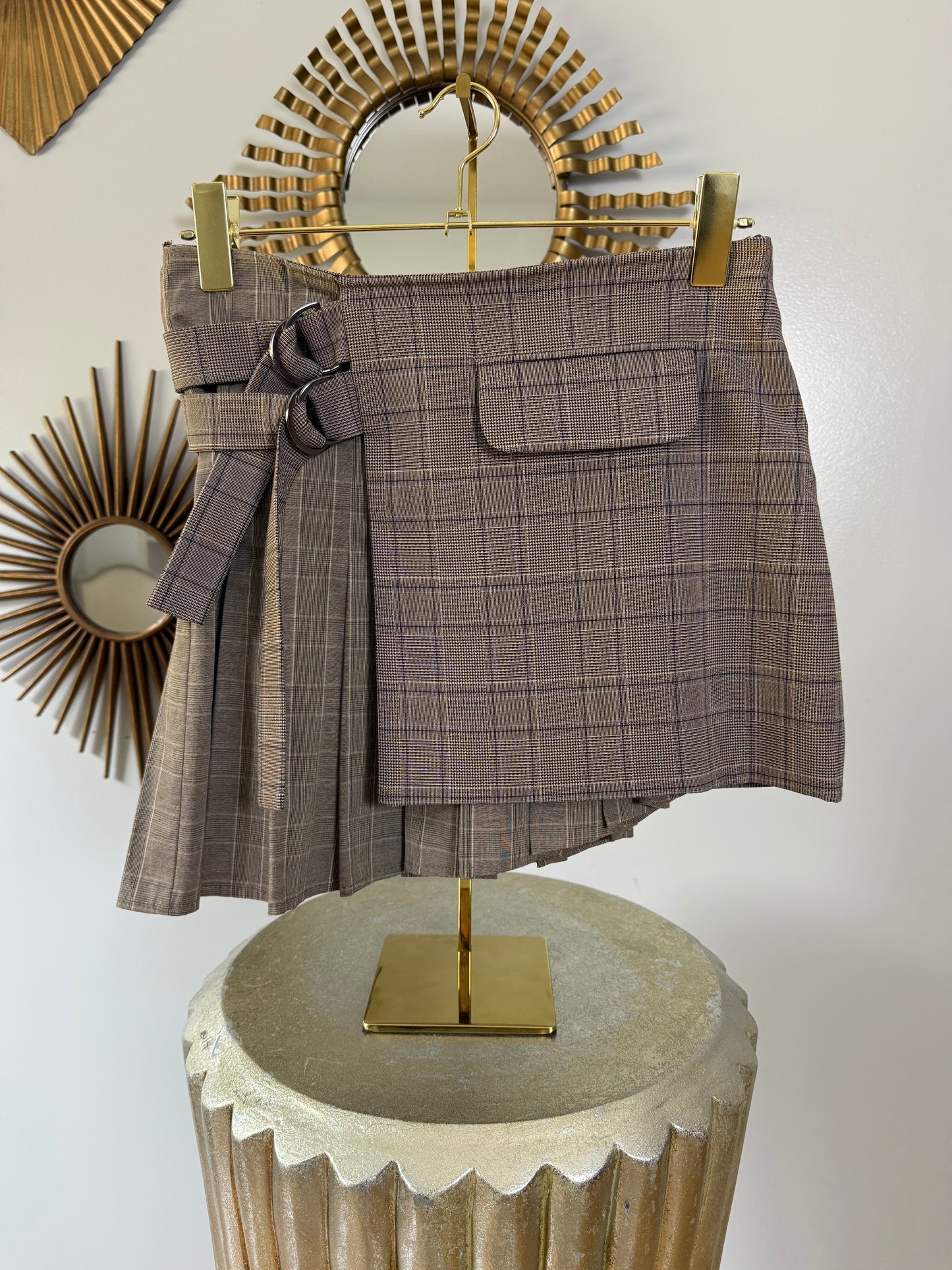 ZARA - Brown Plaid Skirt