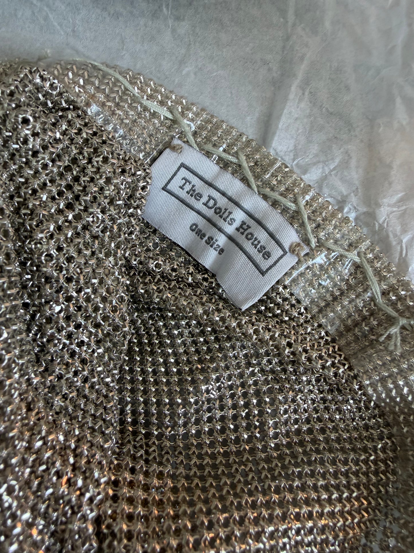 The Dolls House Silver Chainmail Set – Metallic Hooded Top & Mini Skirt Statement Outfit