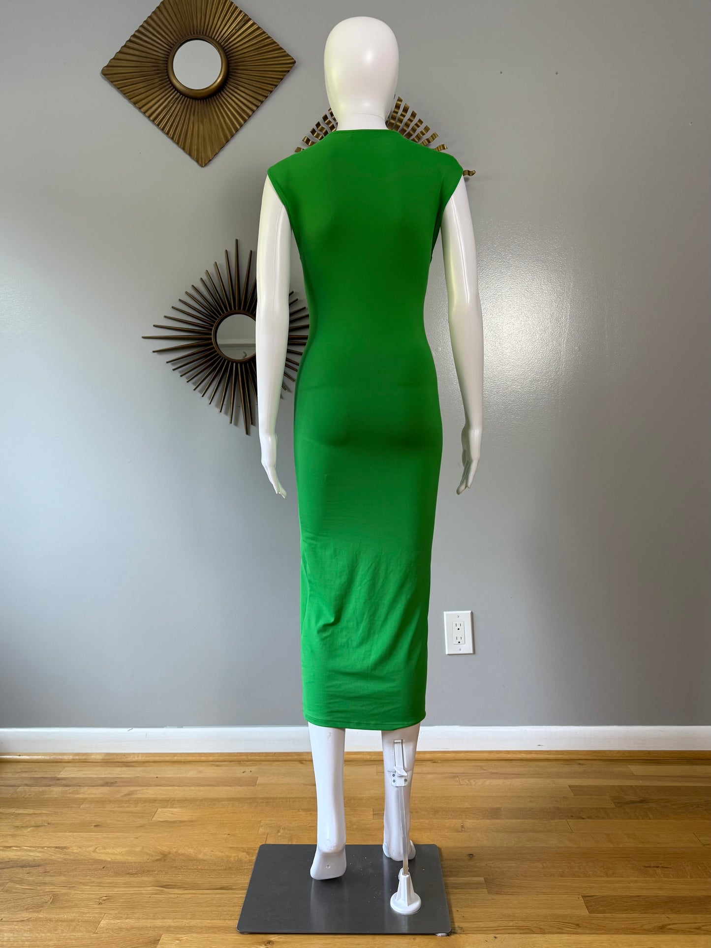 Zara - Green Cutout Midi Dress