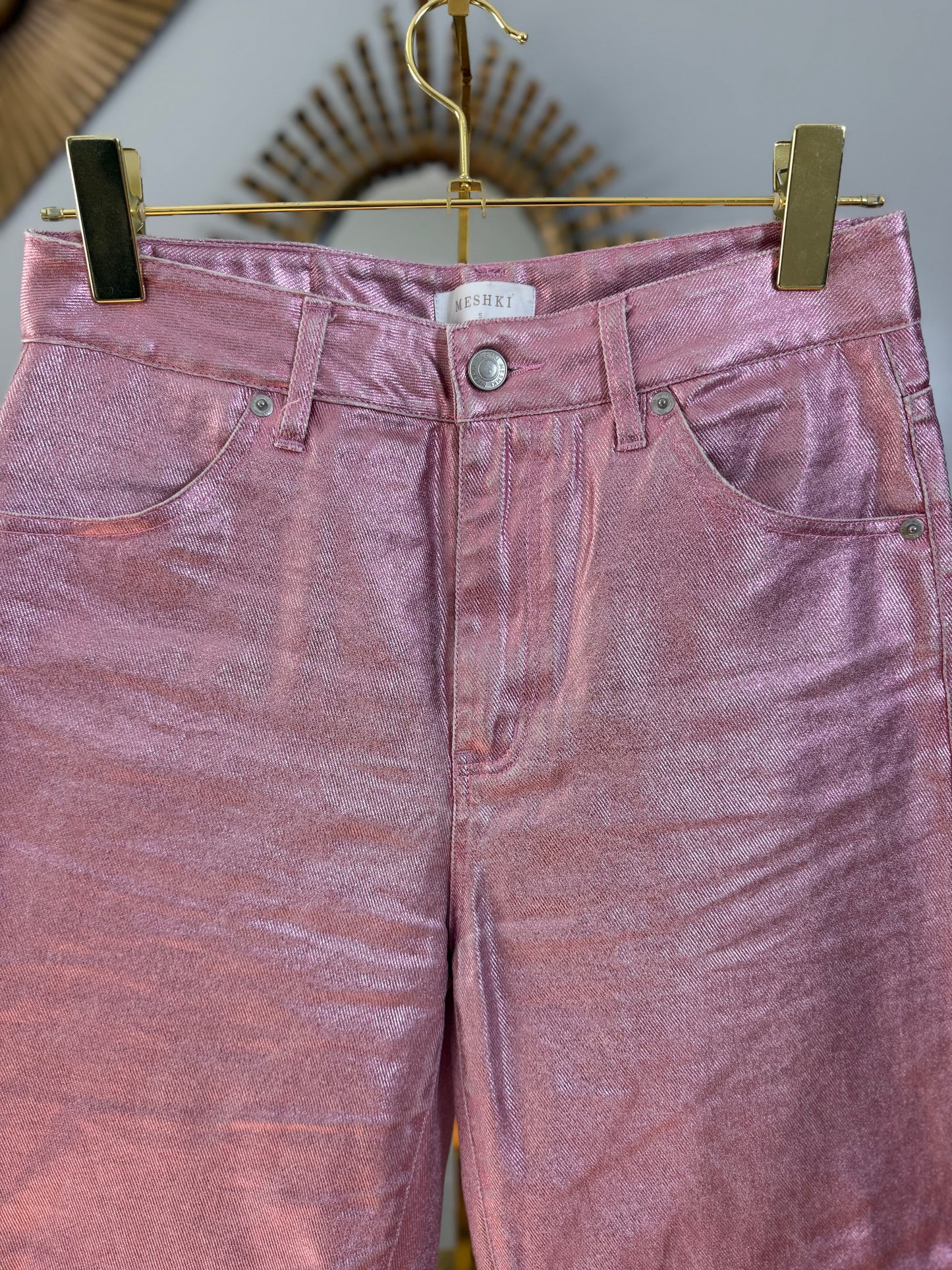 Meshki - Pink Metallic Pants