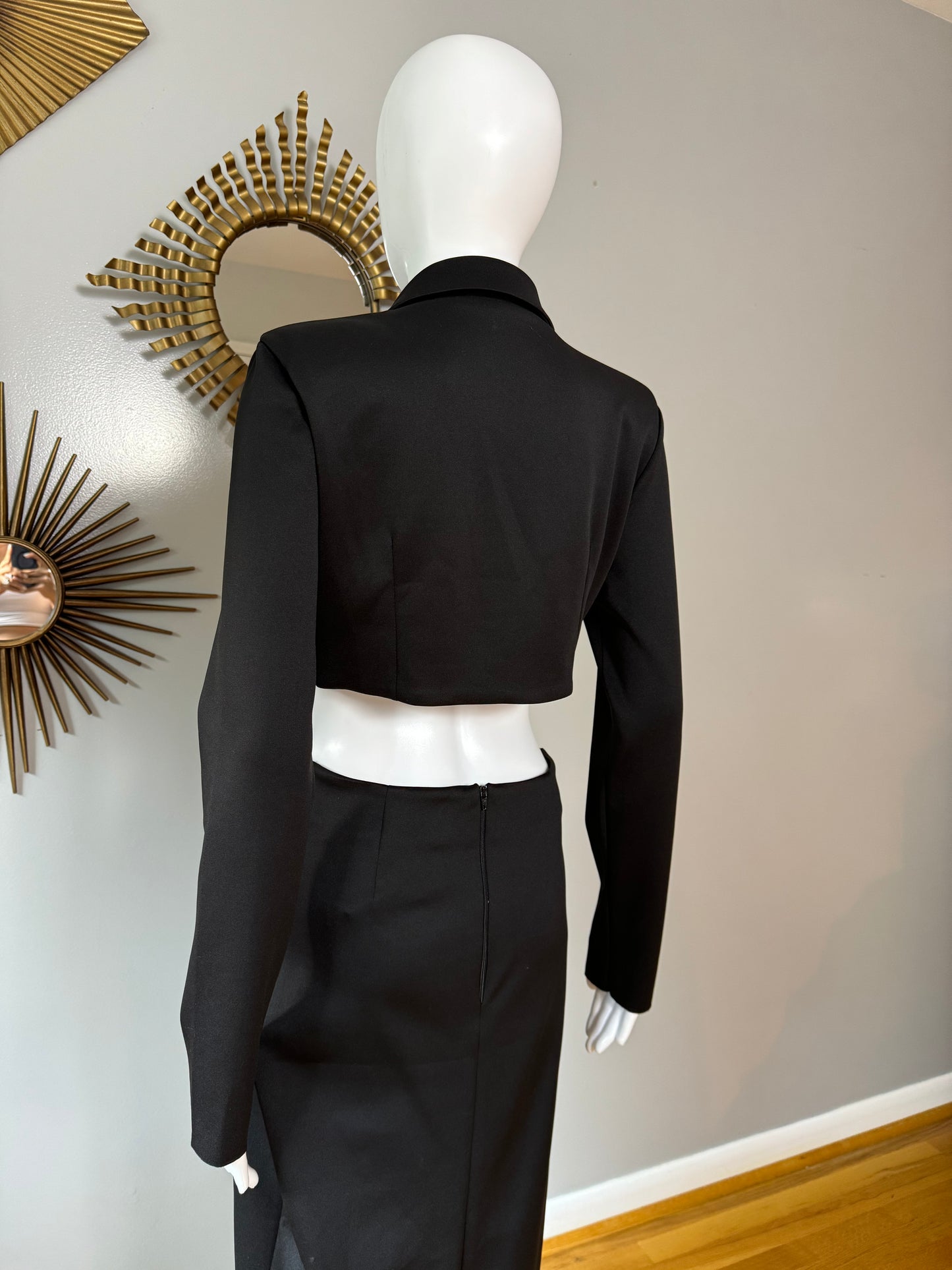 ASOS DESIGN - Black Corset 2-Piece Tux Dress