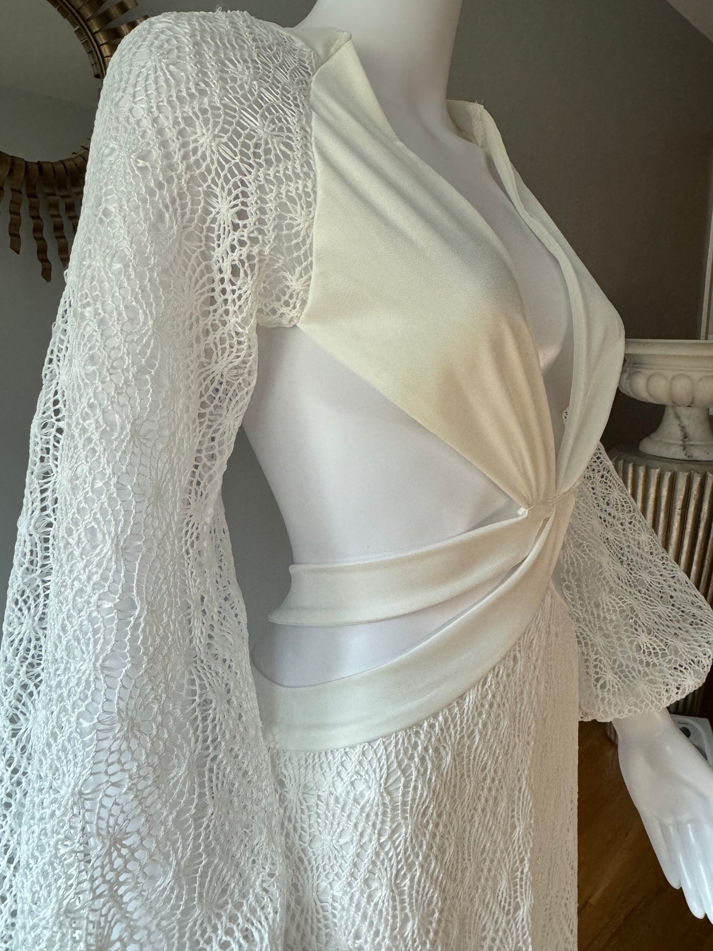 SHEIN - White Lace Cutout Maxi Dress