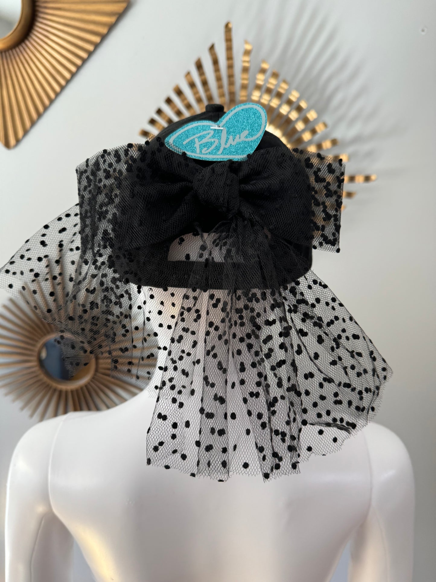 Betsey Johnson - Black Bride Baseball Cap w/ Mesh Bow