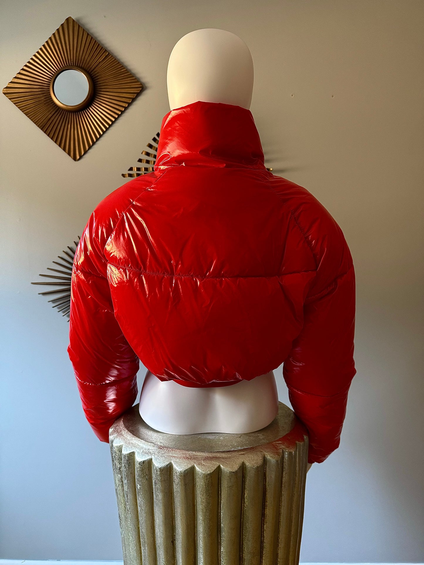 ZARA - Red Crop Puffer Jacket