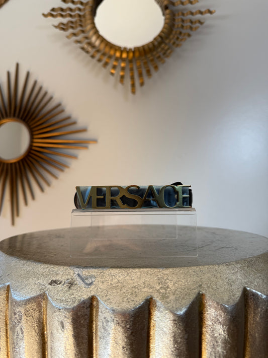 Versace - Black Slim Leather Belt