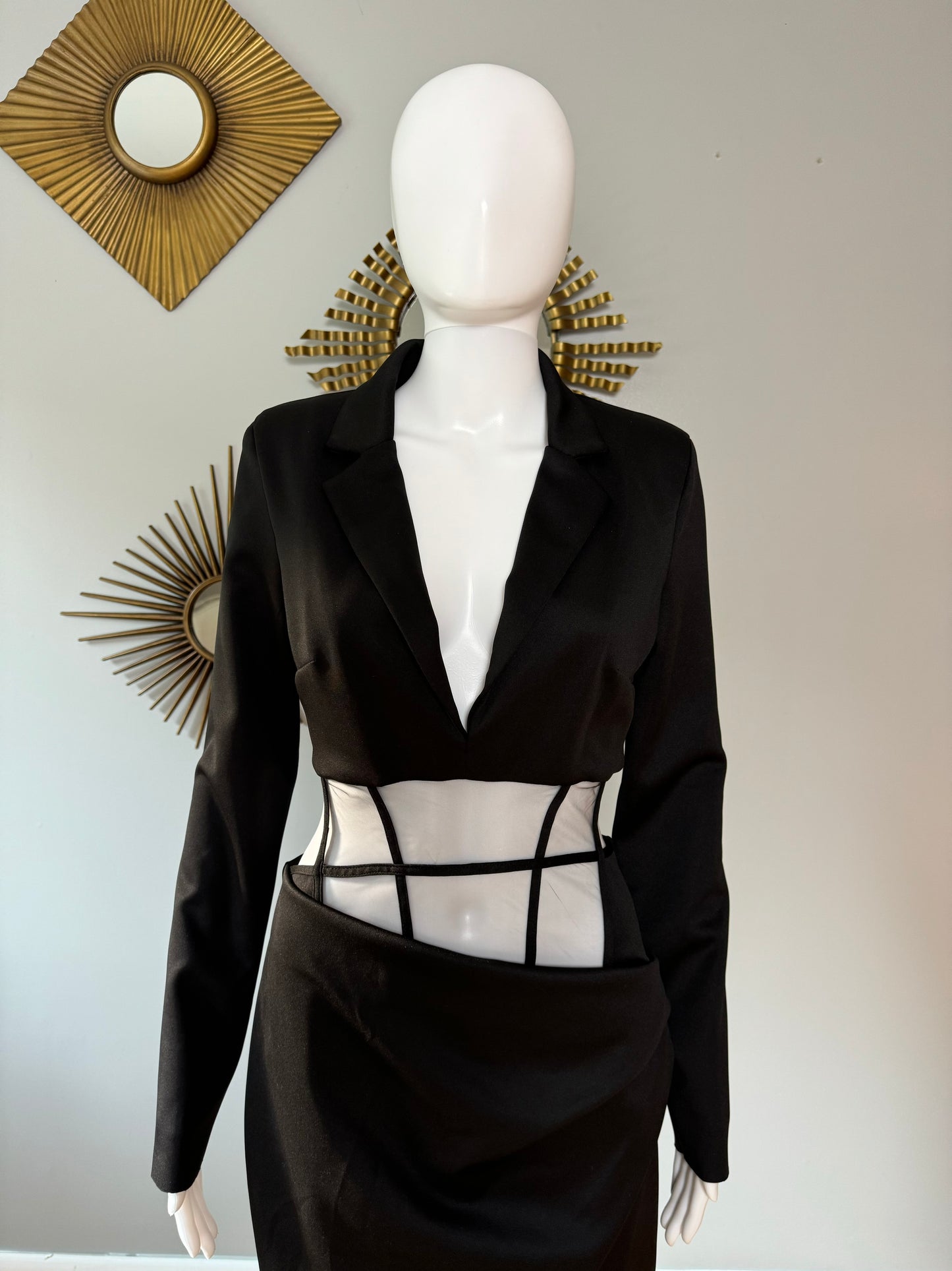 ASOS DESIGN - Black Corset 2-Piece Tux Dress