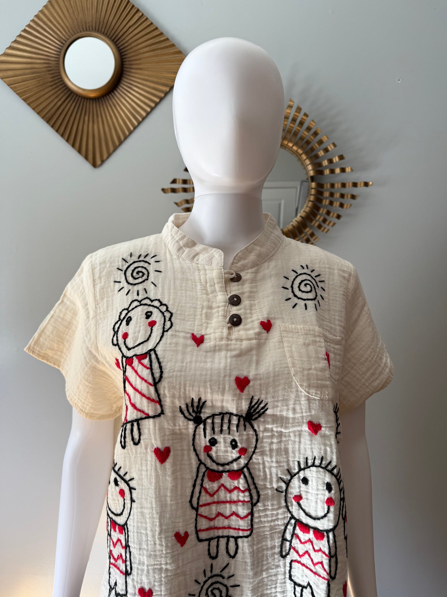 Happy Days Hand Embroidered Top