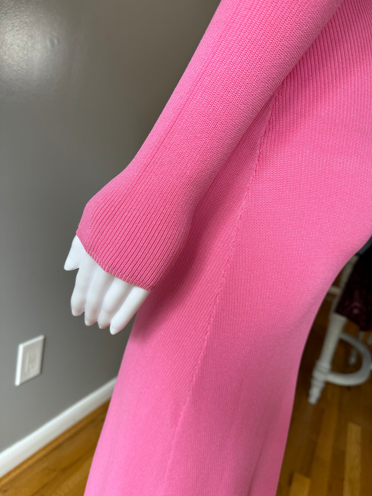 ZARA - Pink Front Keyhole Maxi Dress