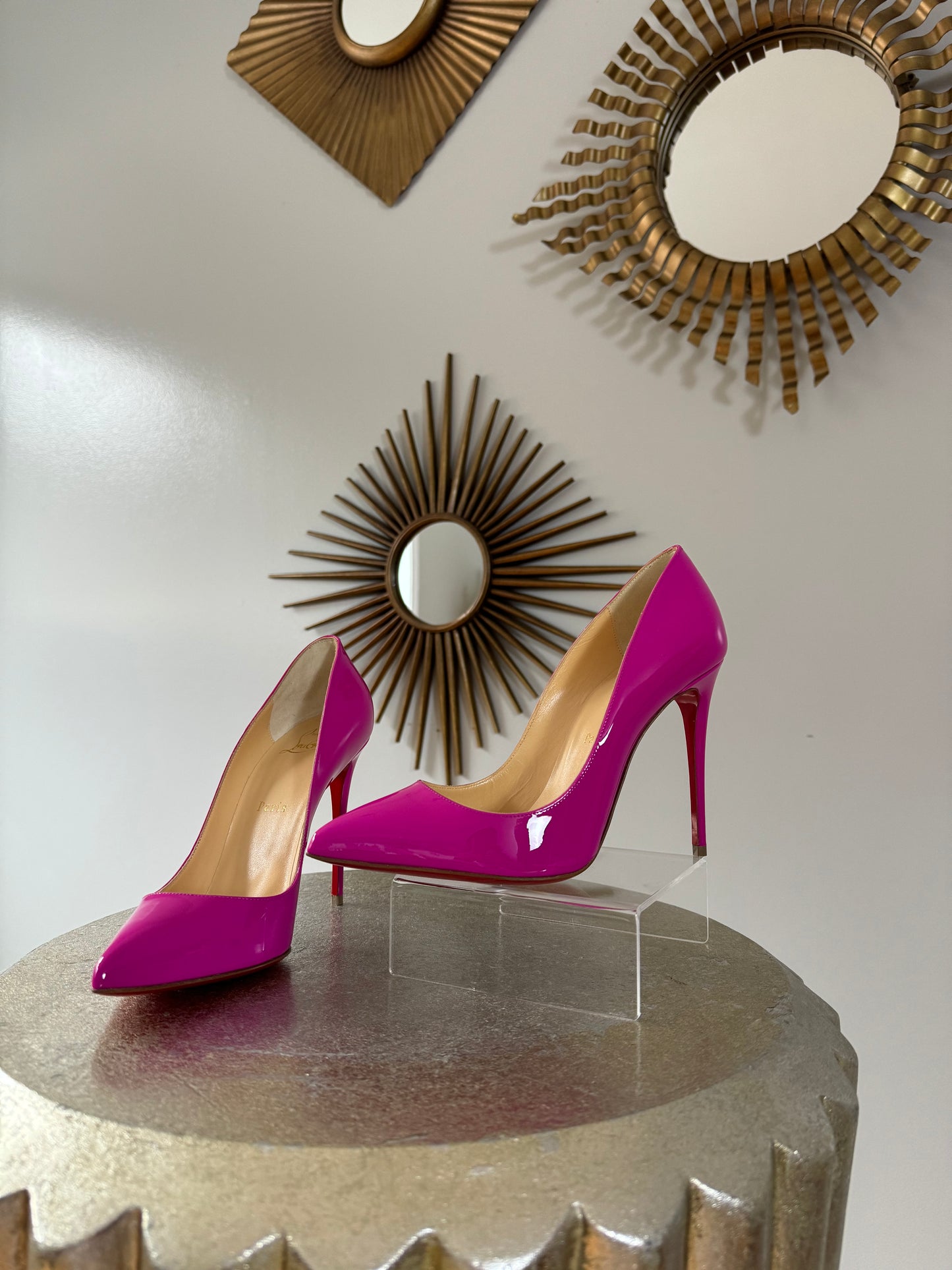 Christian Louboutin - Pink Patent Pigalle Follies 100 Diva