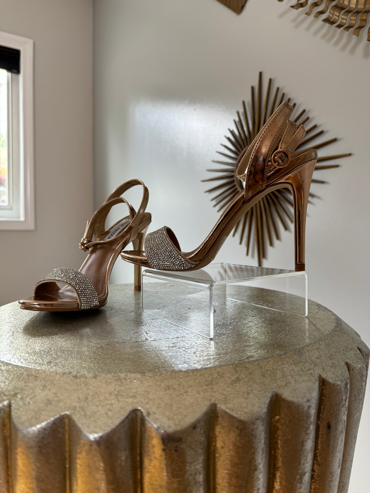 Steve Madden - Rose Gold Rhinestone Embellished Heels