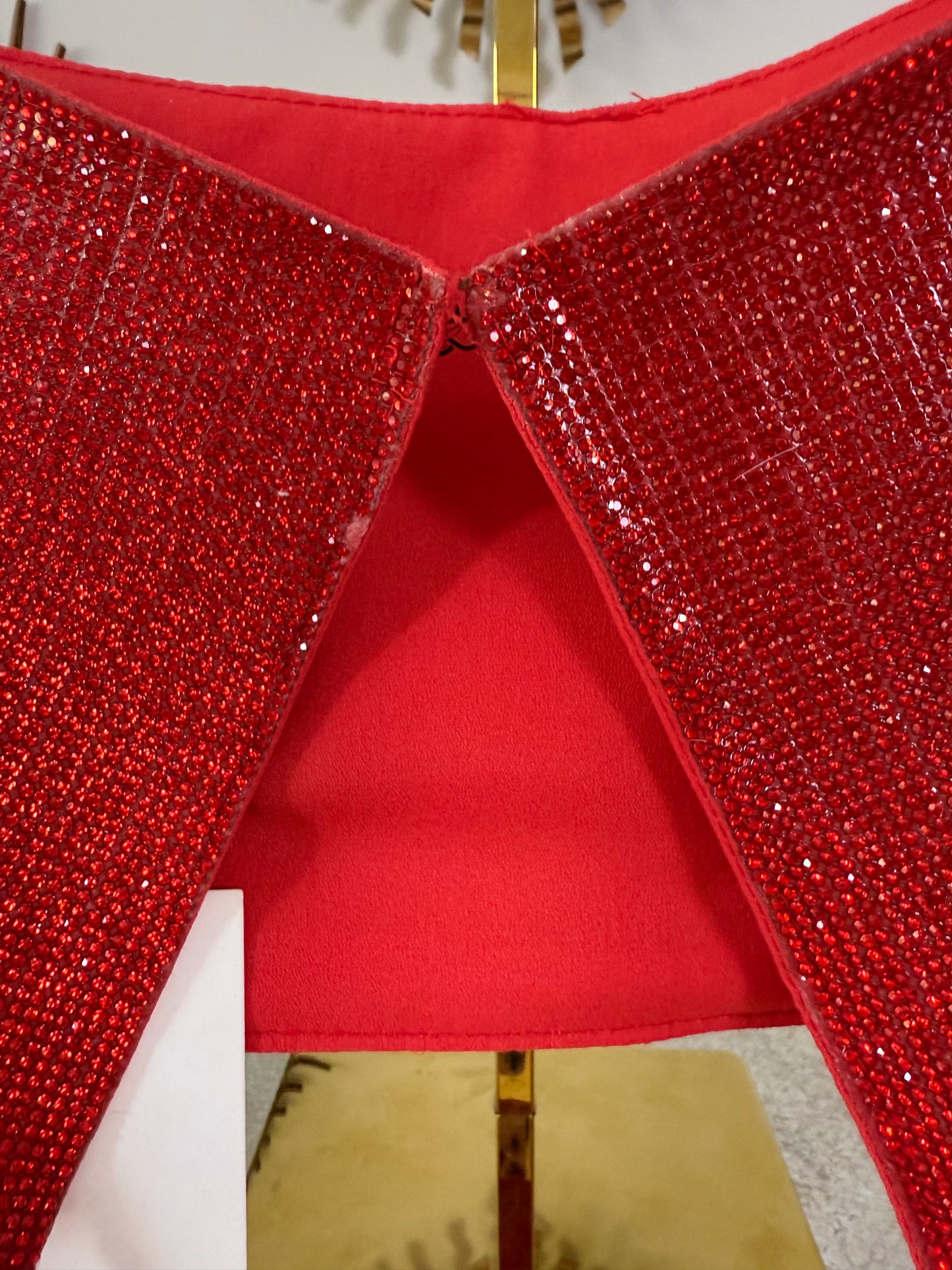 ZARA - Red Rhinestone Crop Top