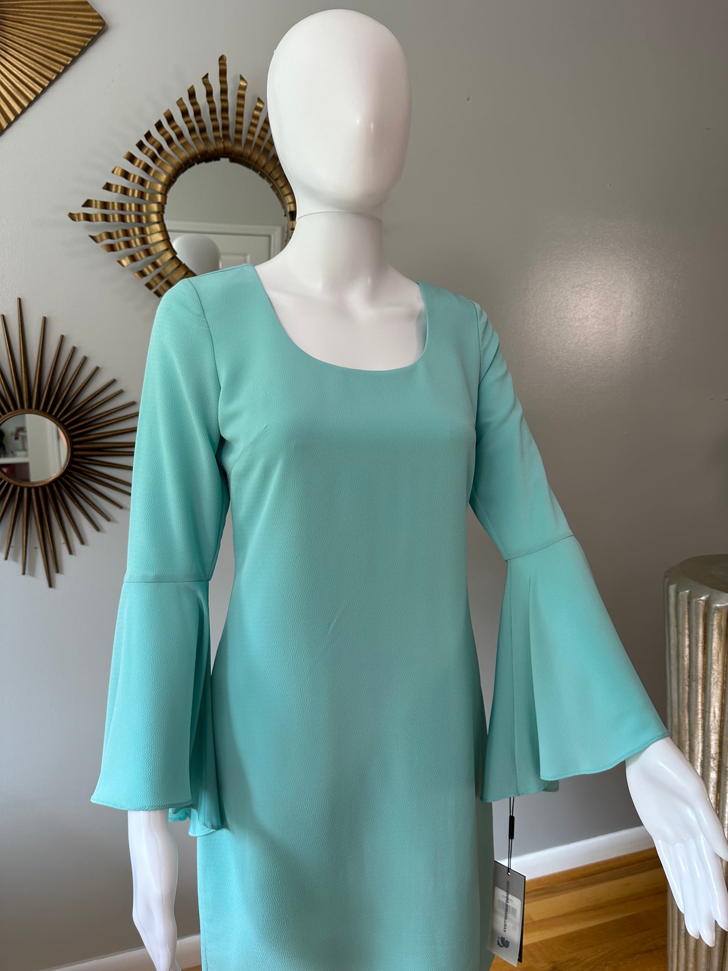 Karl Lagerfeld - Aqua Midi Dress w/ Bell Sleeves