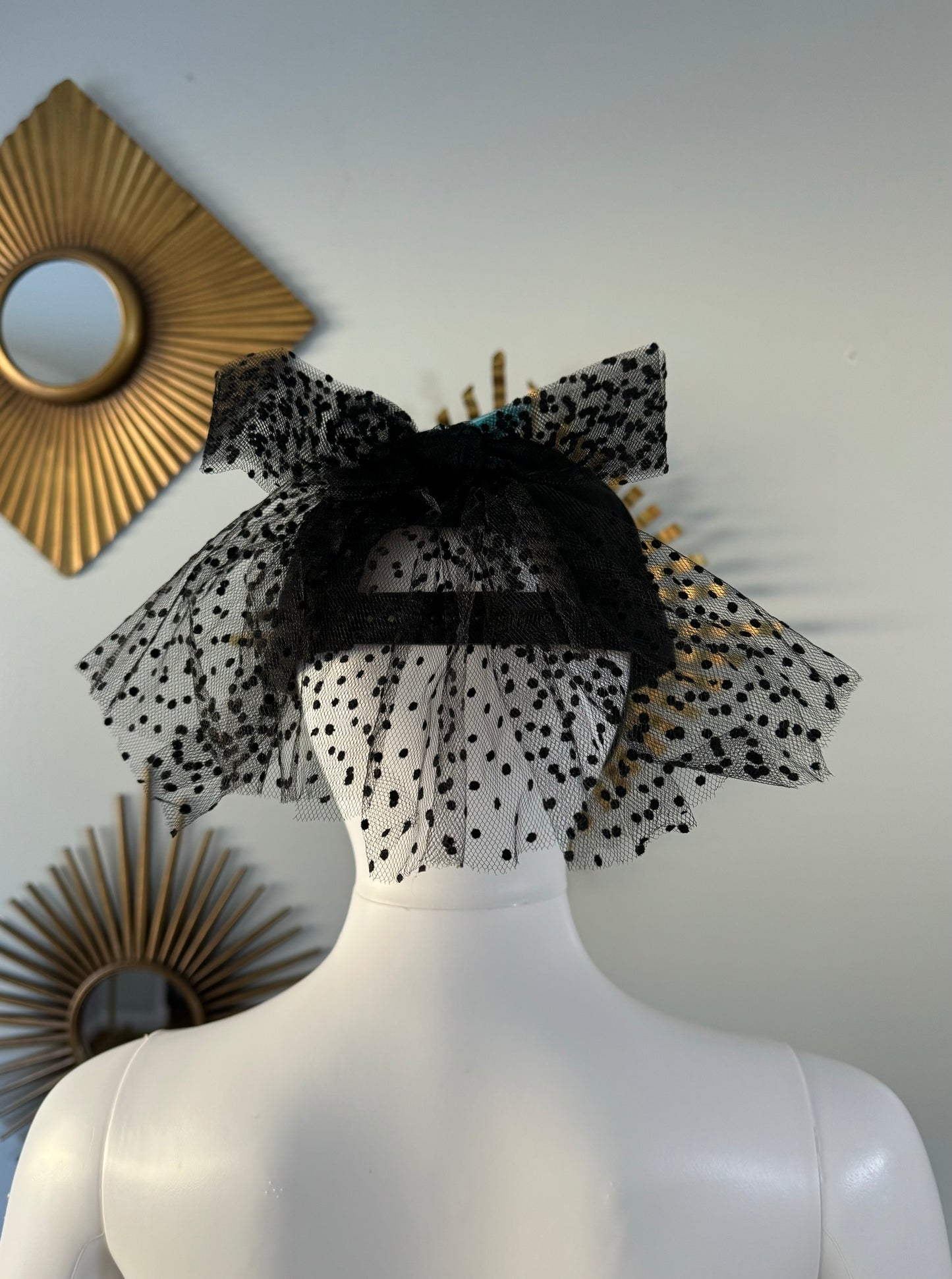 Betsey Johnson - Black Bride Baseball Cap w/ Mesh Bow