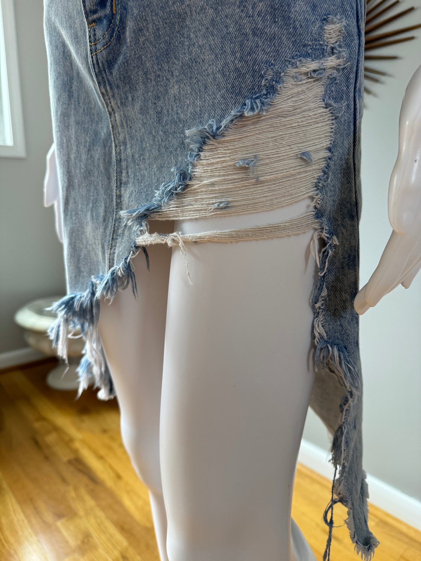 Carmar - Blue Iras High Cutout Denim Skirt